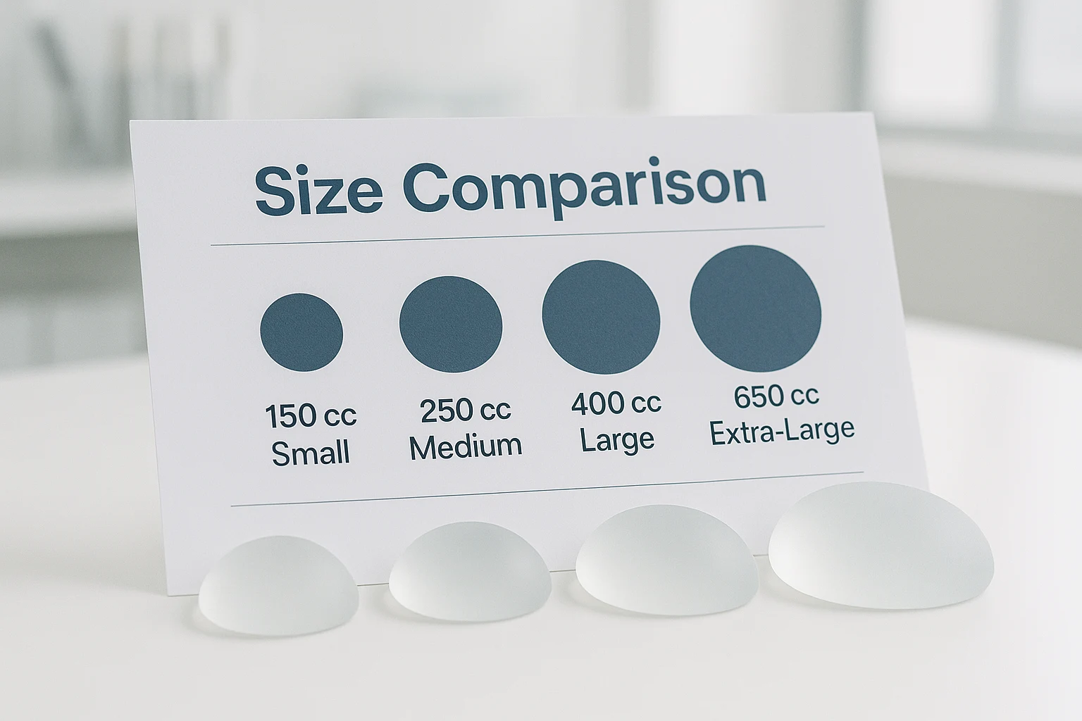 size comparison of breast implants