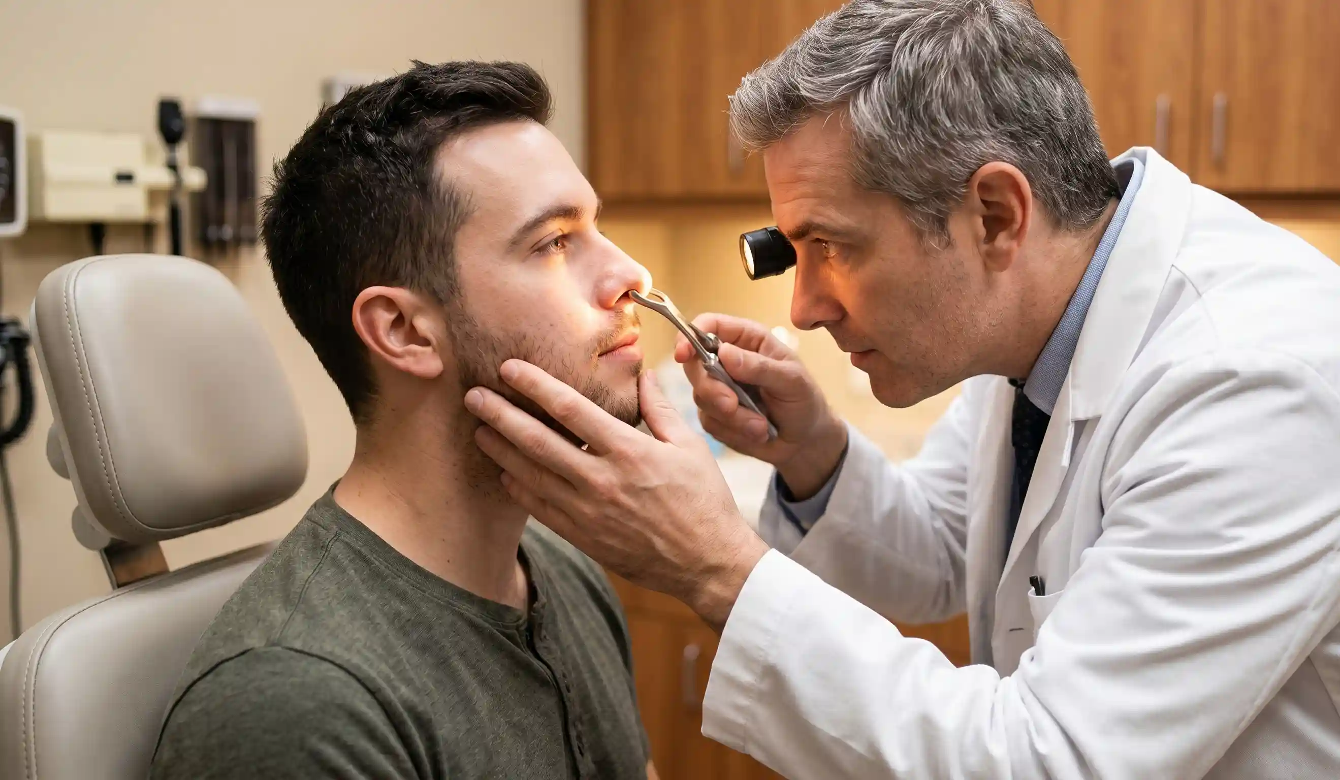rhinoplasty sinusitis patient doctor examination clinic