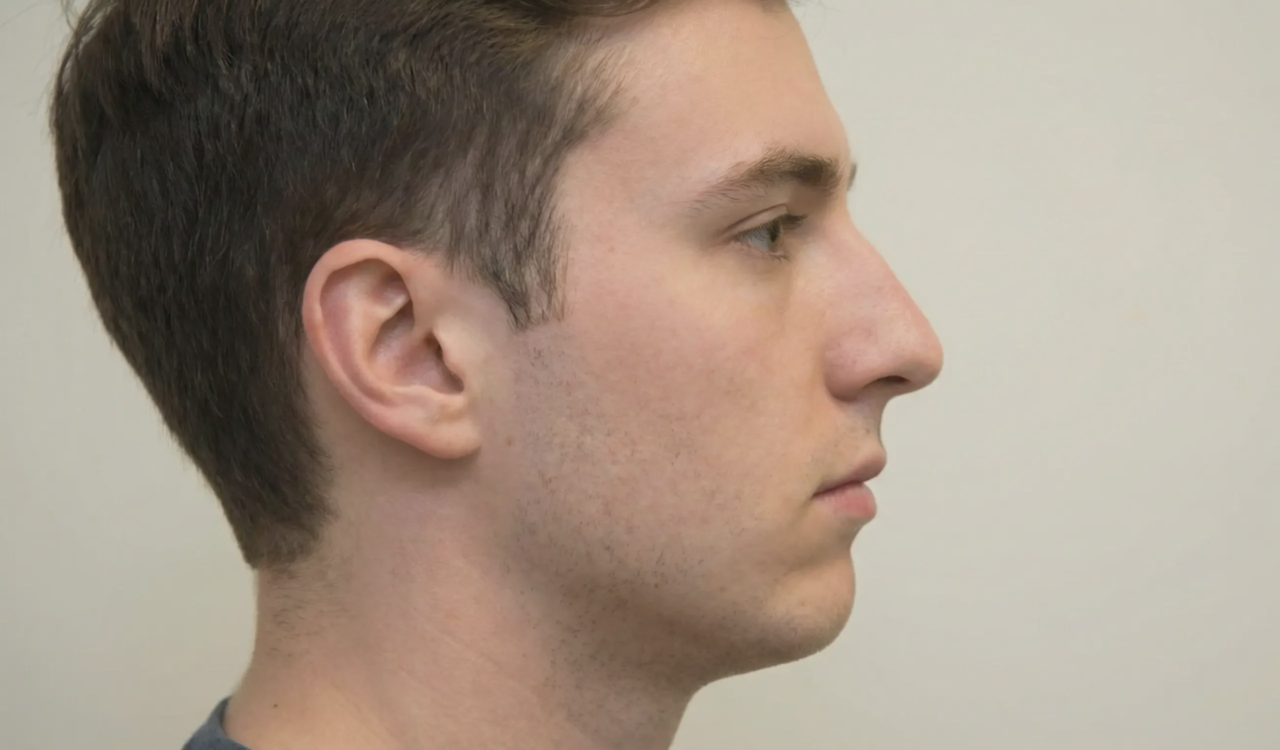 side profile recessed chin male