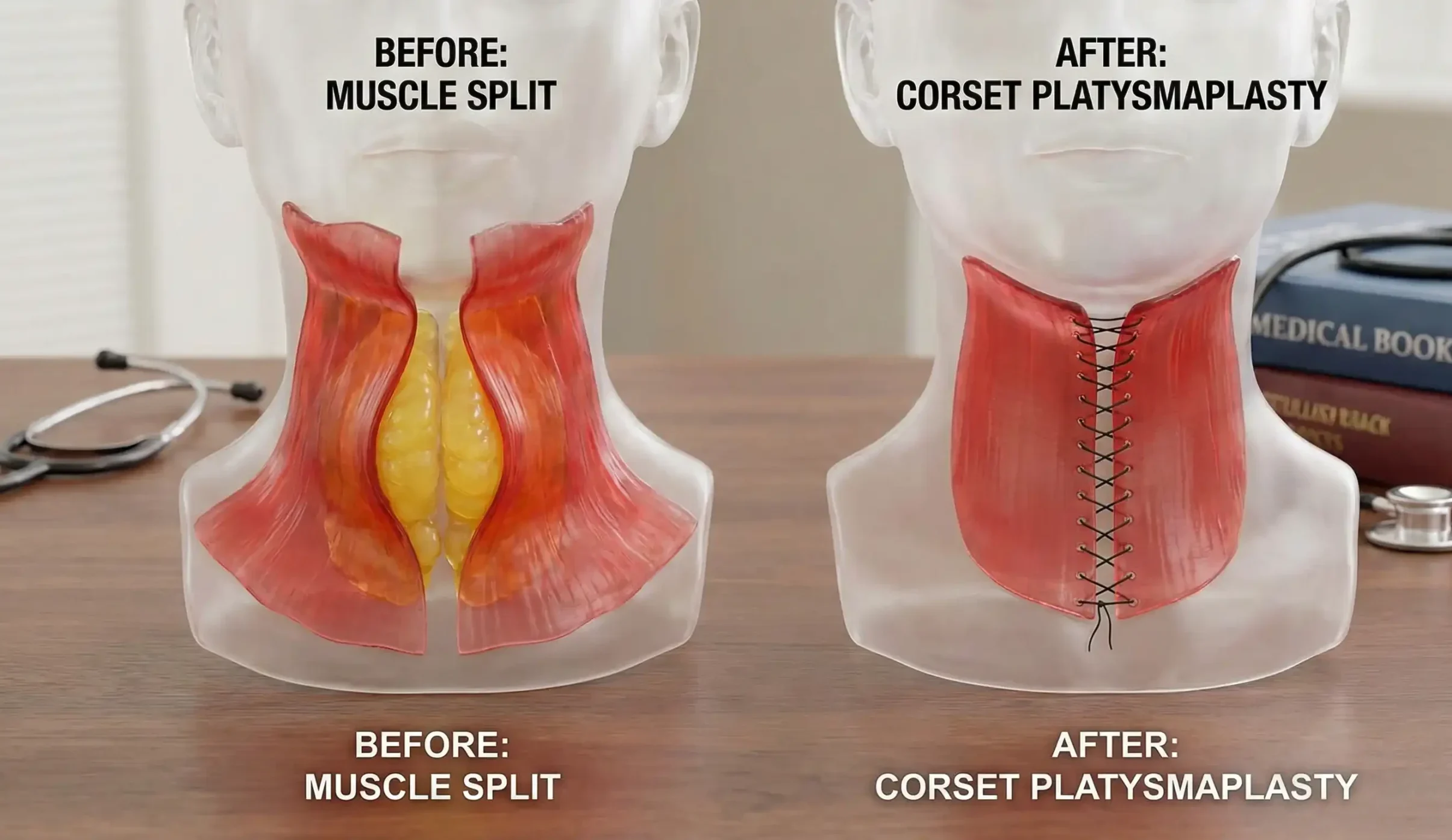 anatomical neck model corset platysmaplasty