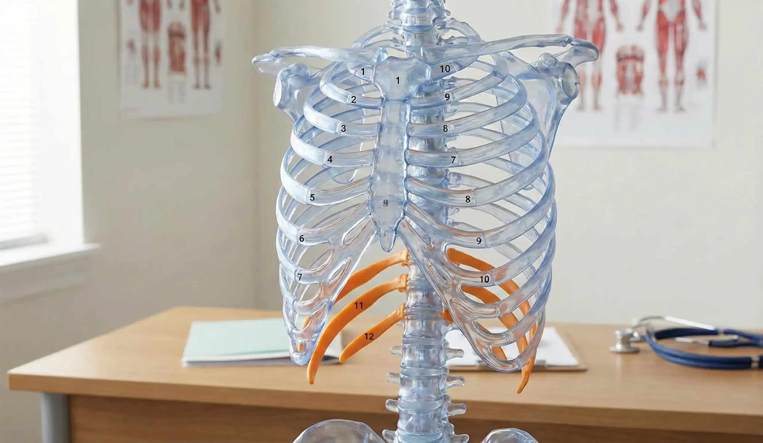 anatomical skeleton model floating ribs vs true ribs