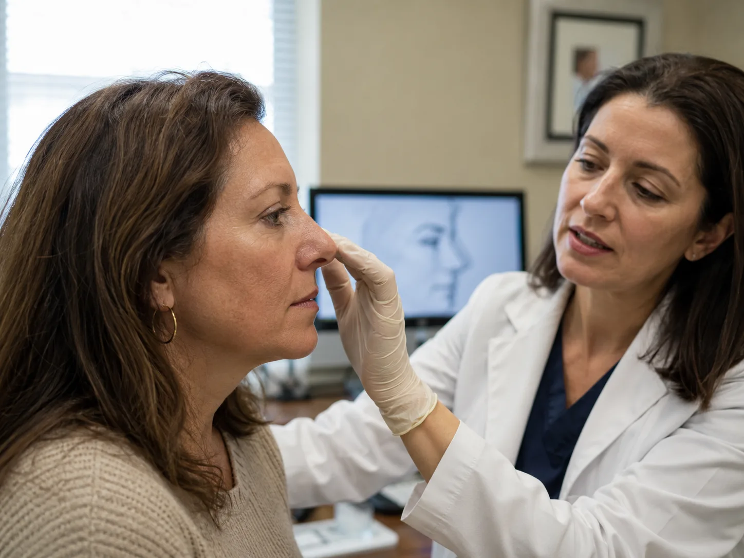 rhinoplasty consultation with a patient