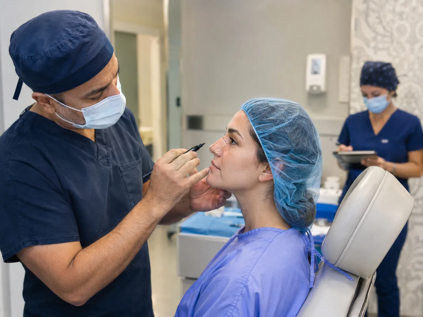 rhinoplasty preparing for the surgery
