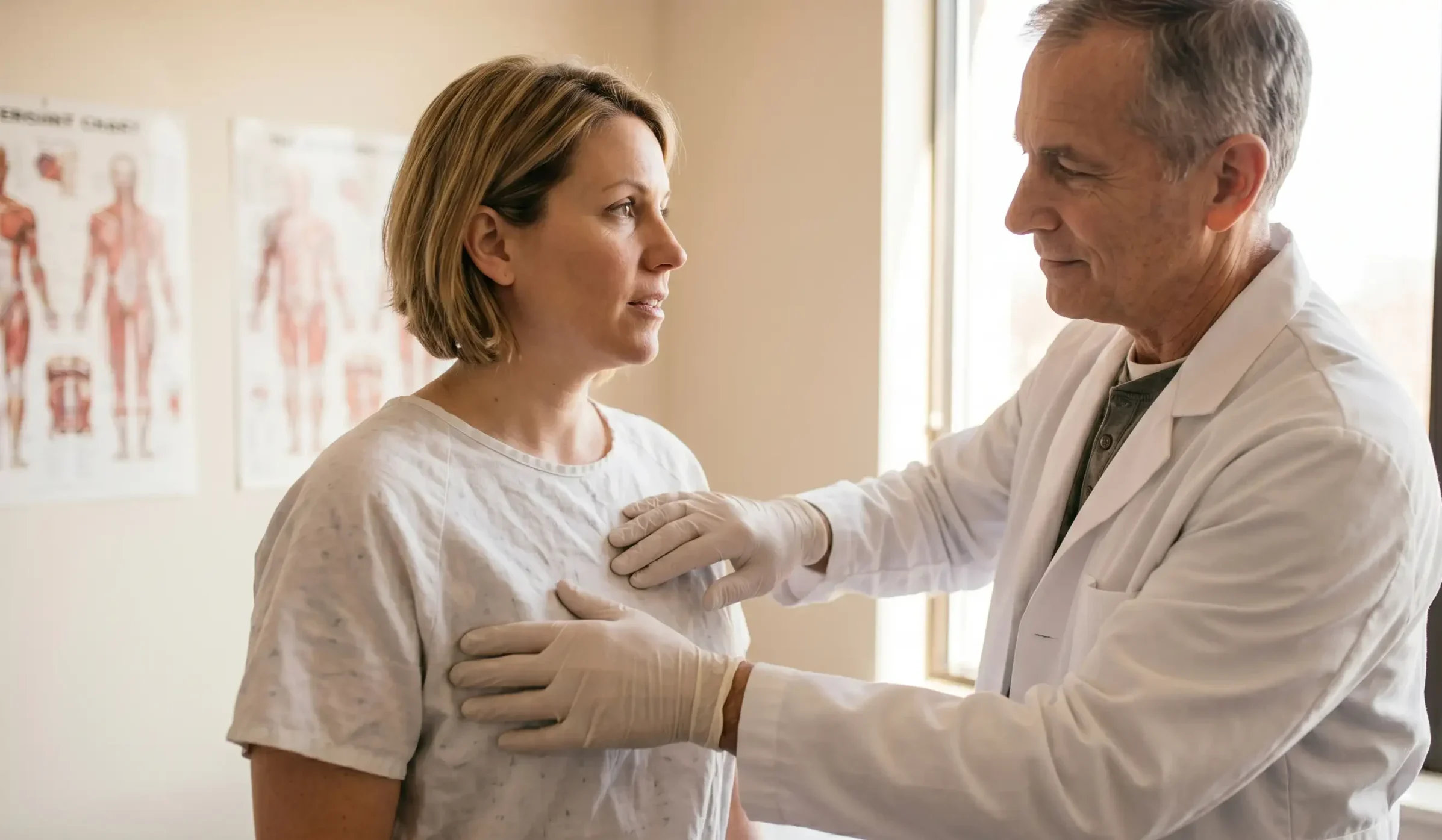 breast firmness examination after weight loss