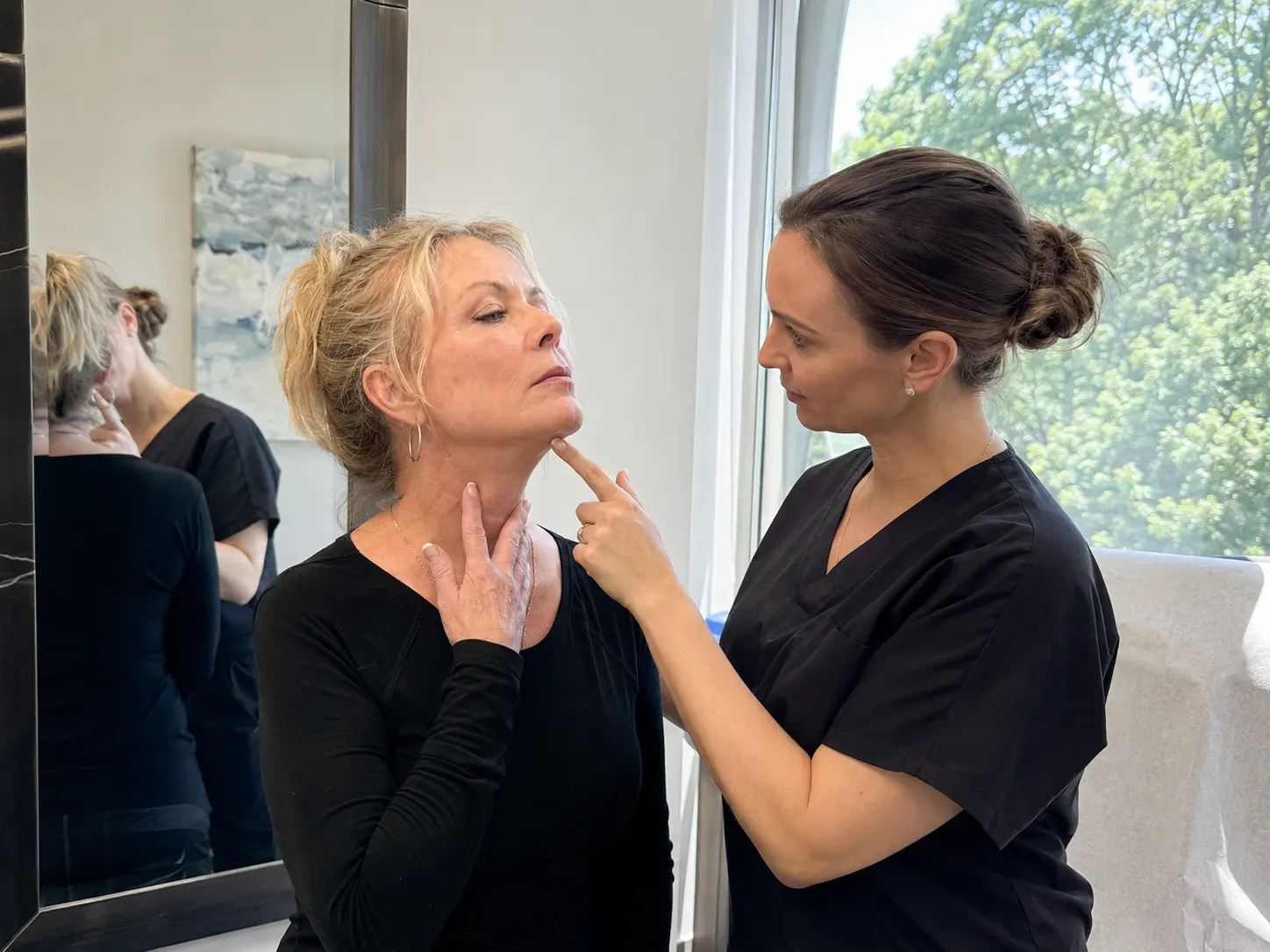 neck lift follow up mirror assessment