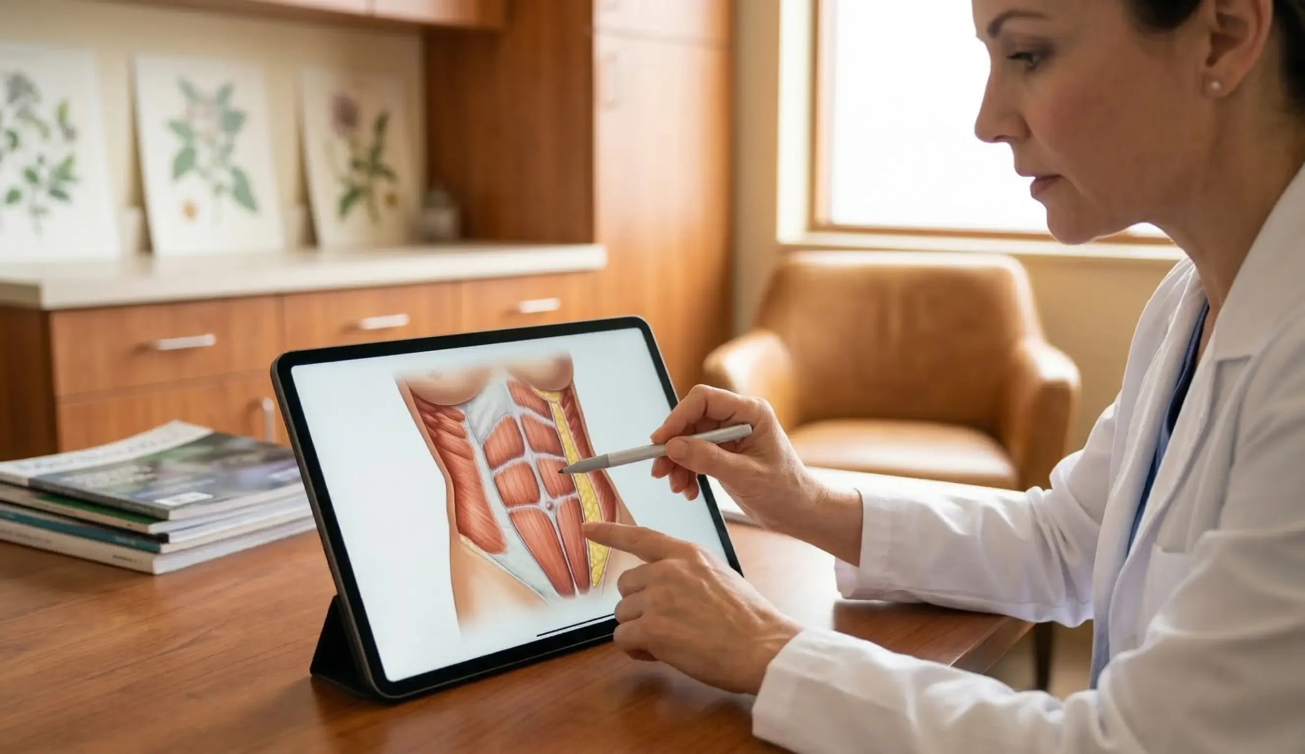 anatomical model tummy tuck cross section