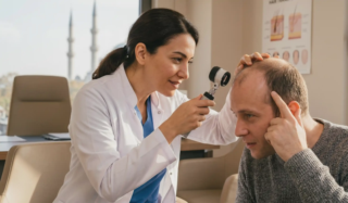 clinical hair transplant examination