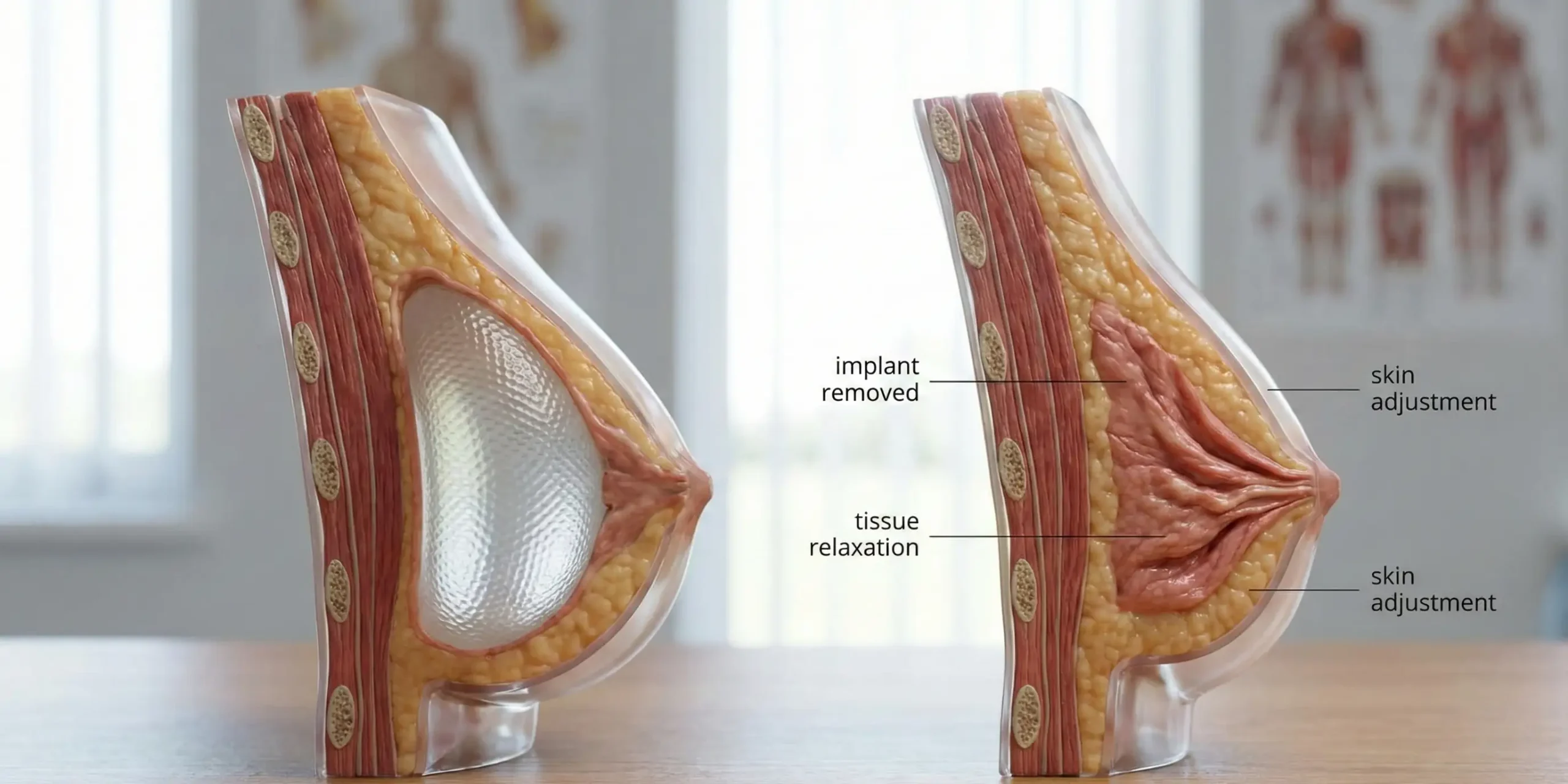 breast tissue adaptation after explant anatomy model