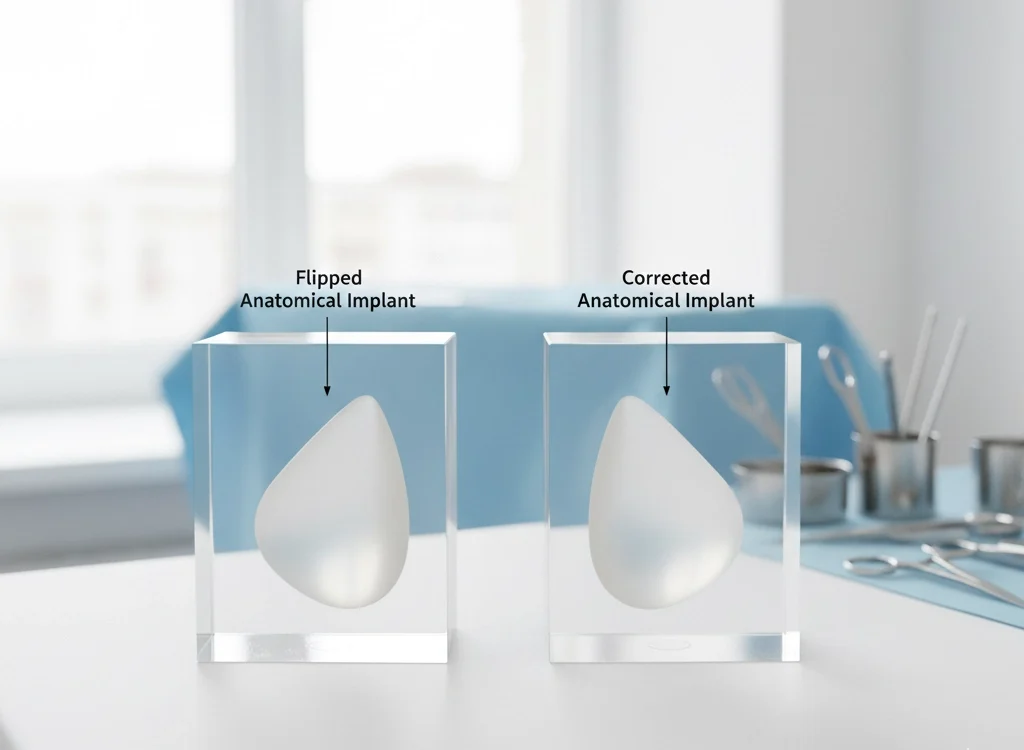 manually flip a breast implant cover