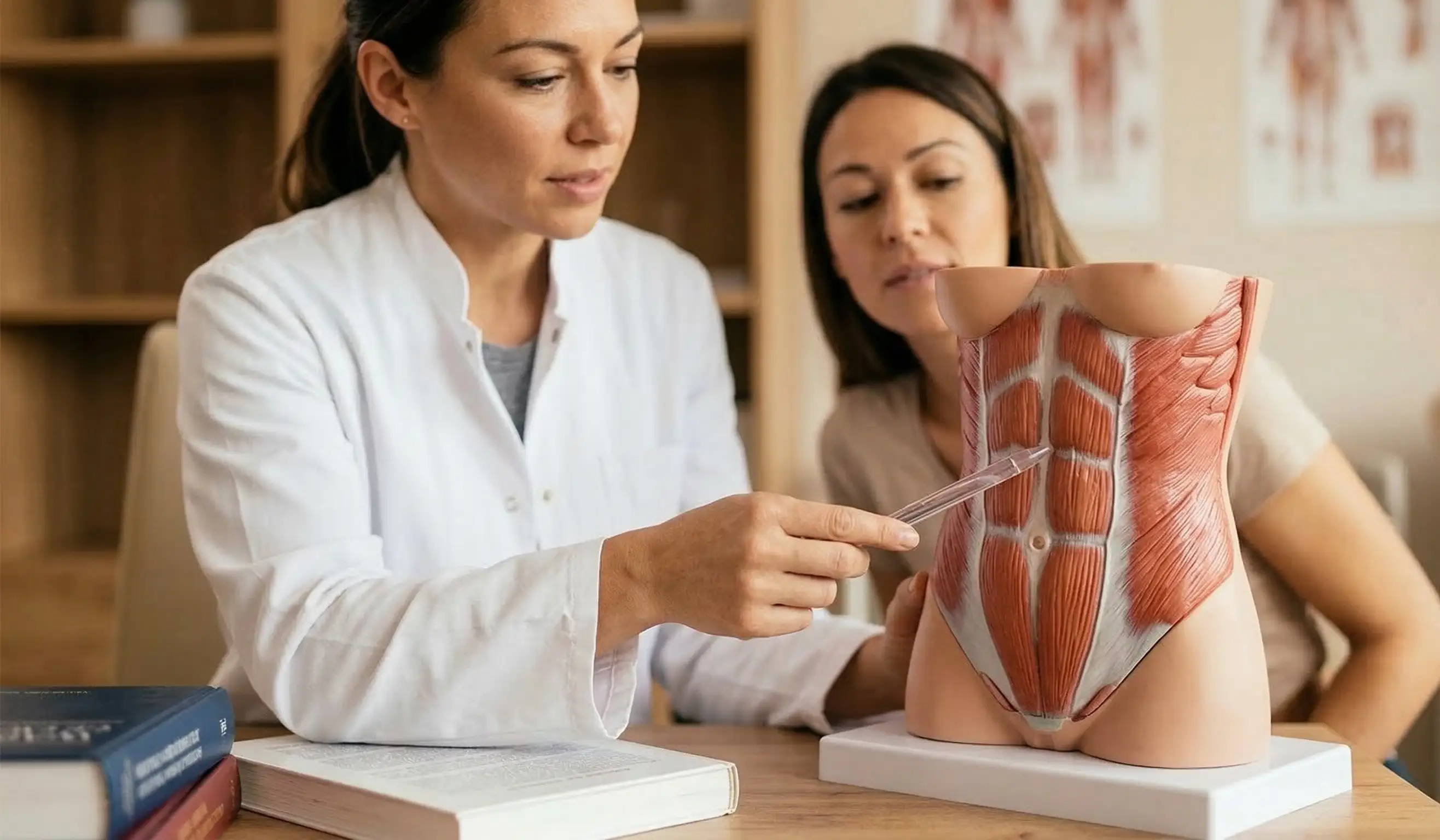 anatomical model female abdominal muscle explanation