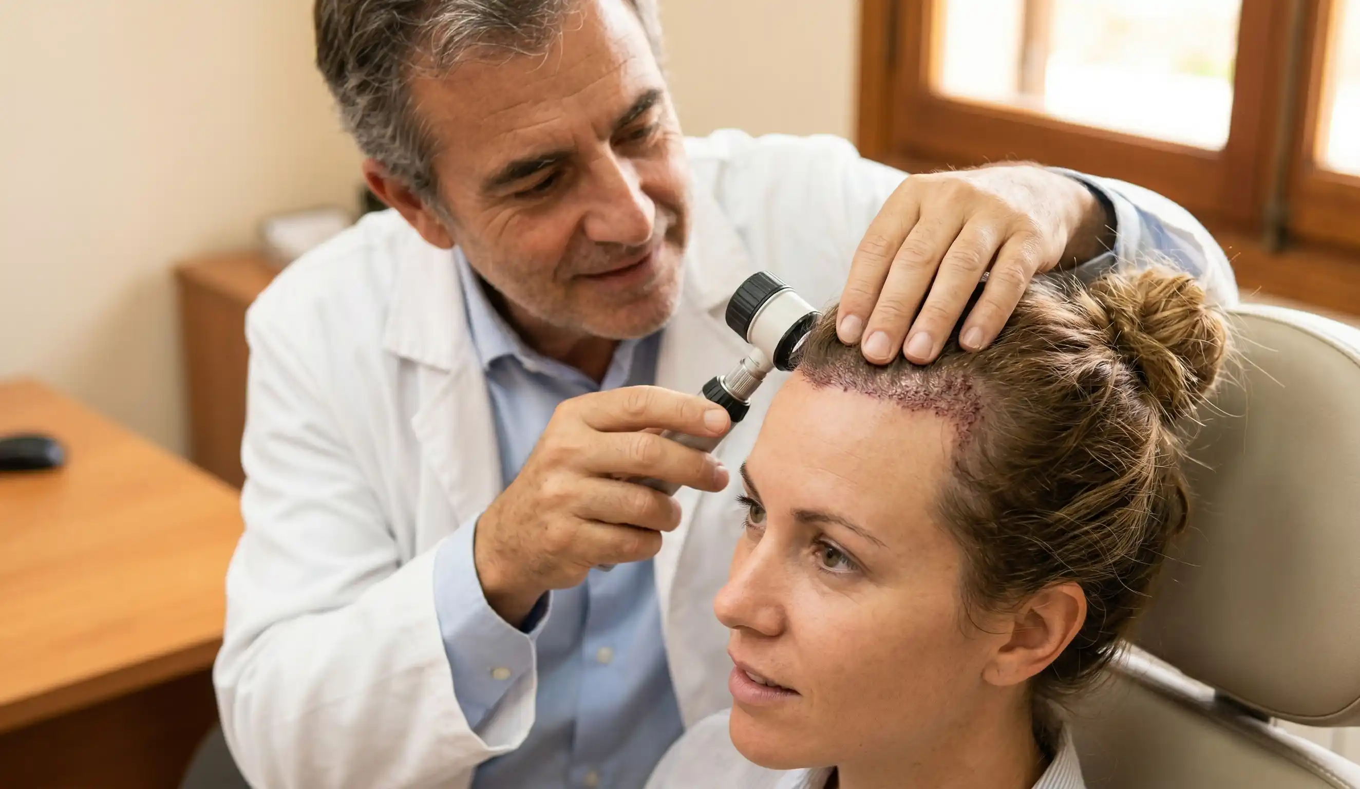 clinical exam sun damage hair grafts