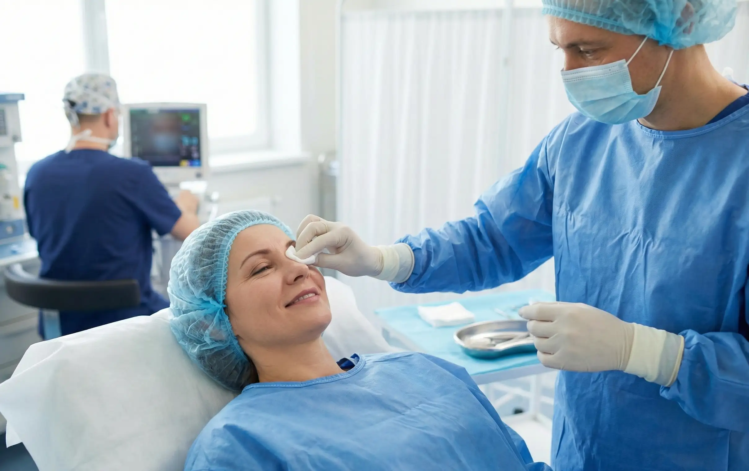 comfortable patient eyelid surgery local anesthesia procedure