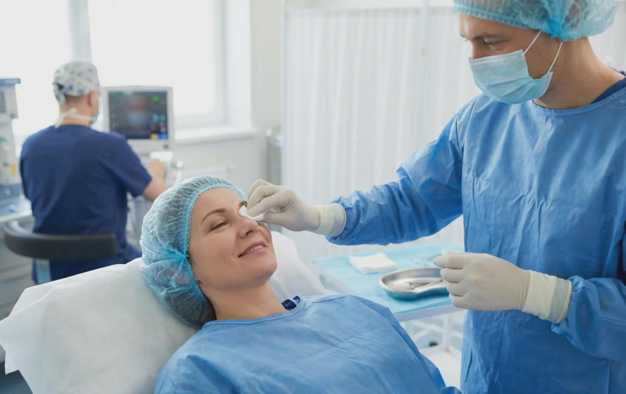 comfortable patient eyelid surgery local anesthesia procedure
