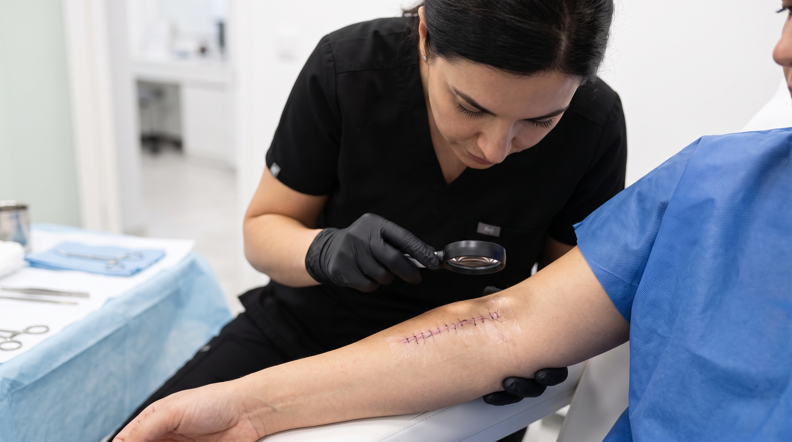 Facial scar revision for permanent removal and restoration of natural skin texture.