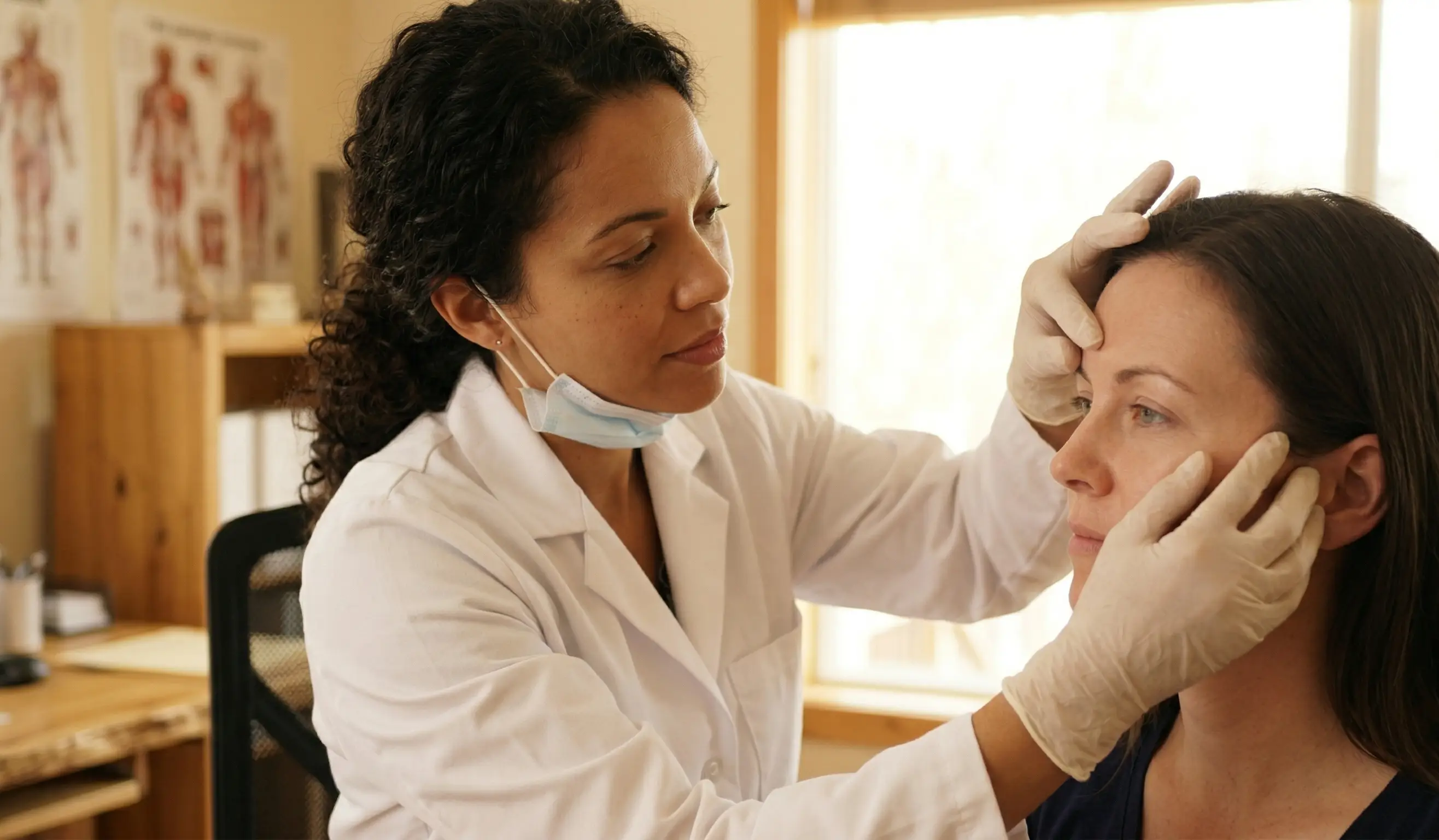 botox post treatment doctor patient exam