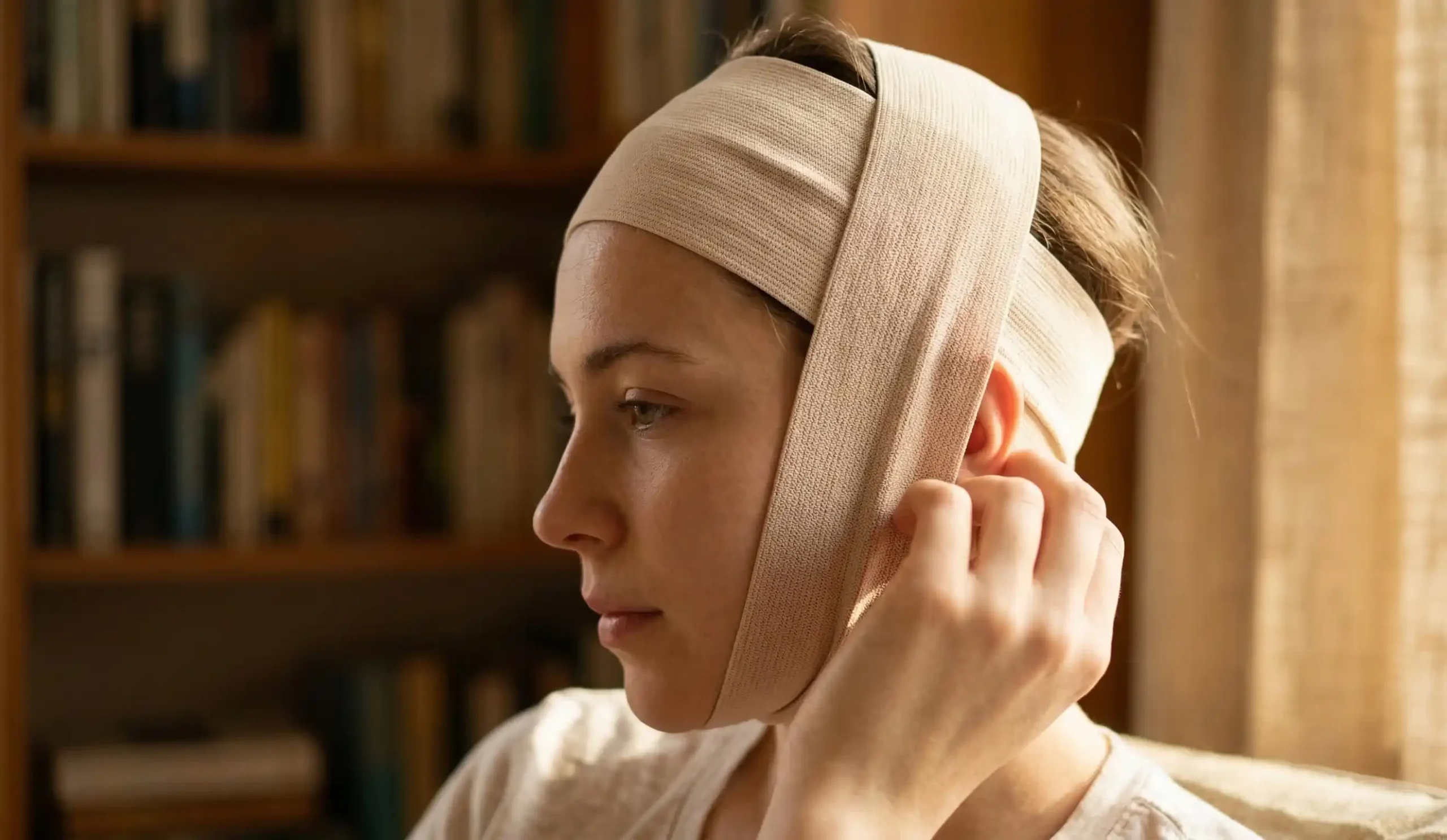 natural ear bandage woman