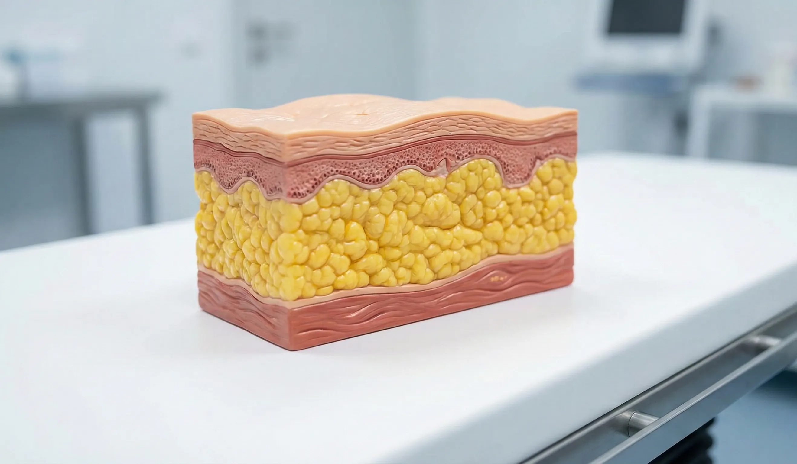 subcutaneous fat layer anatomical model liposuction