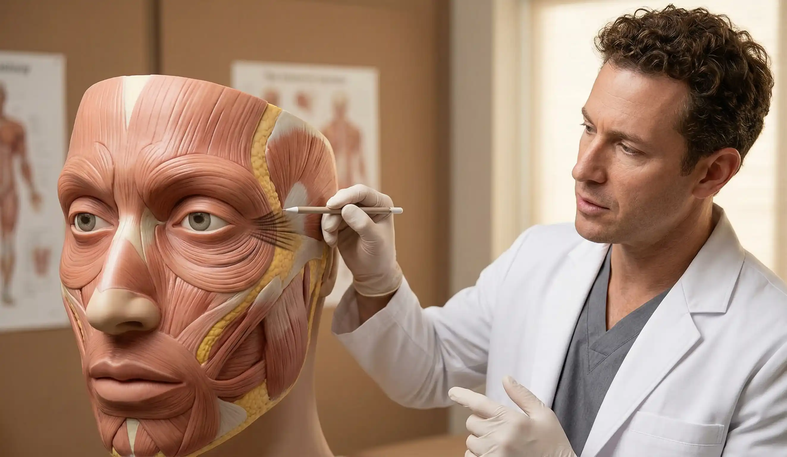 blepharoplasty crows feet anatomical model
