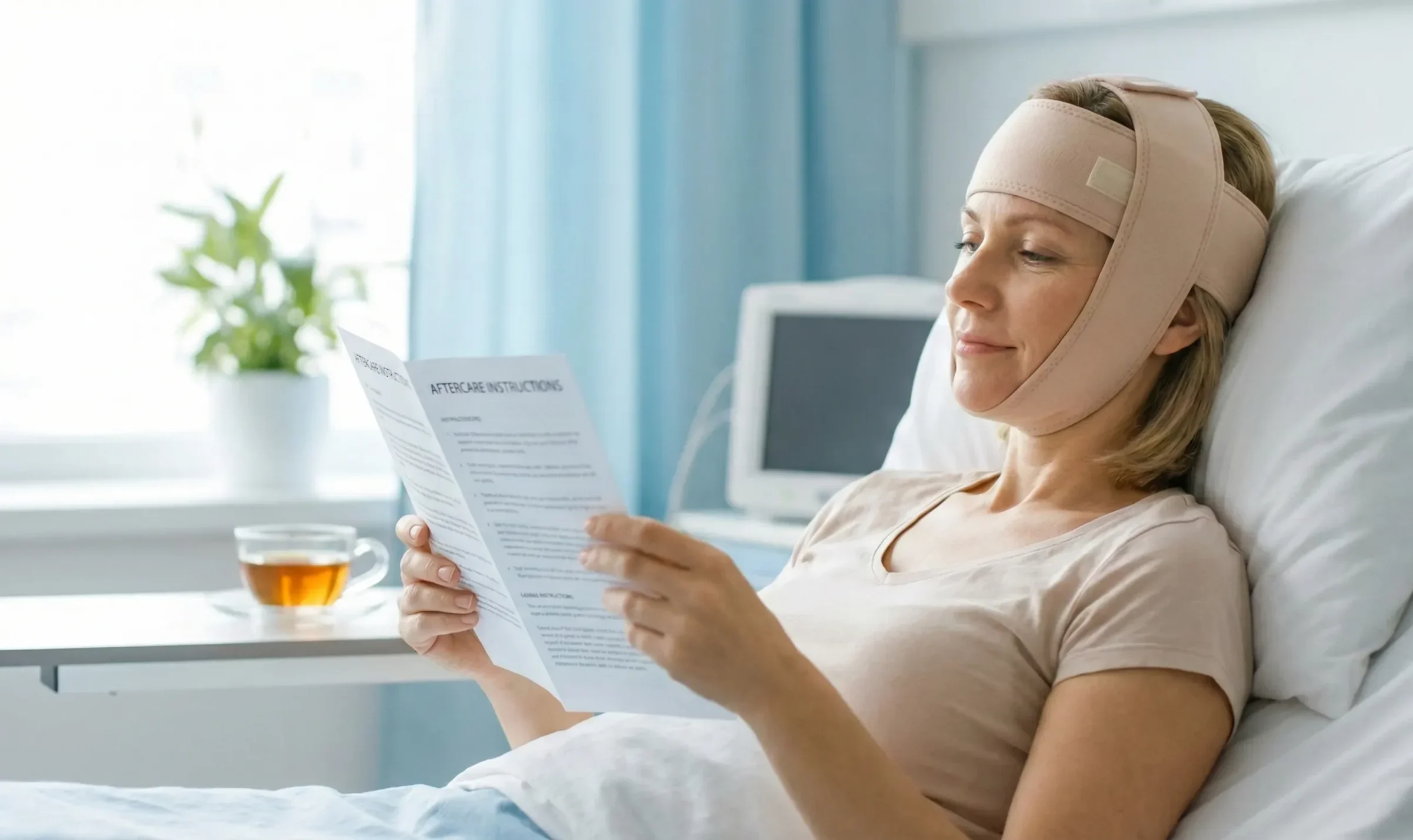 paziente che riposa comodamente in sala di recupero