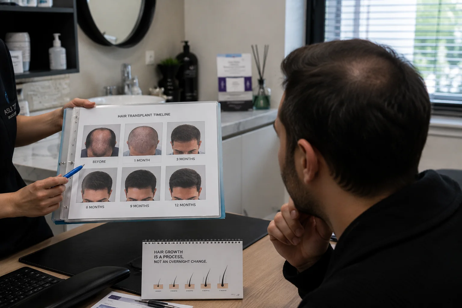hair transplant results timeline consultation