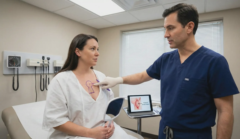 plastic surgeon marking breast lift keyhole