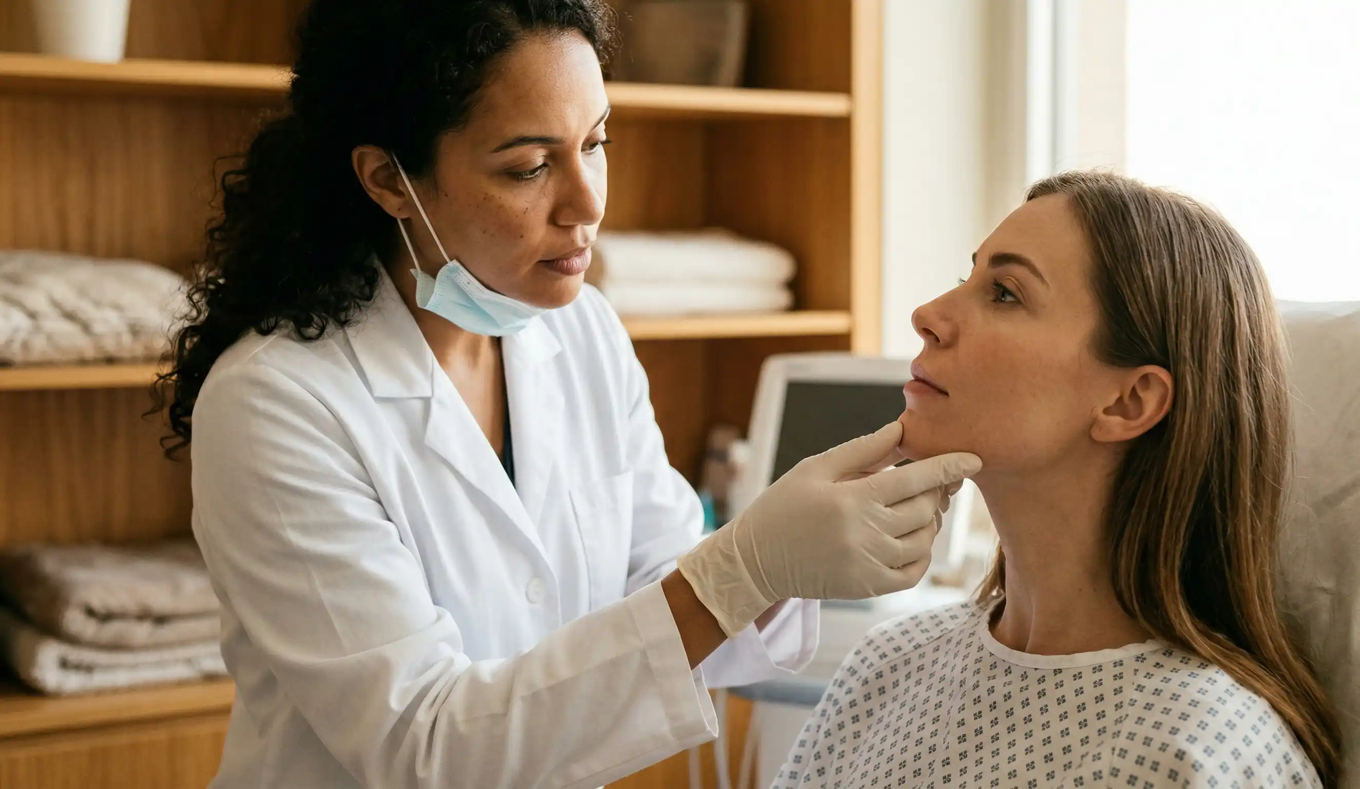 clinical examination chin implant doctor patient