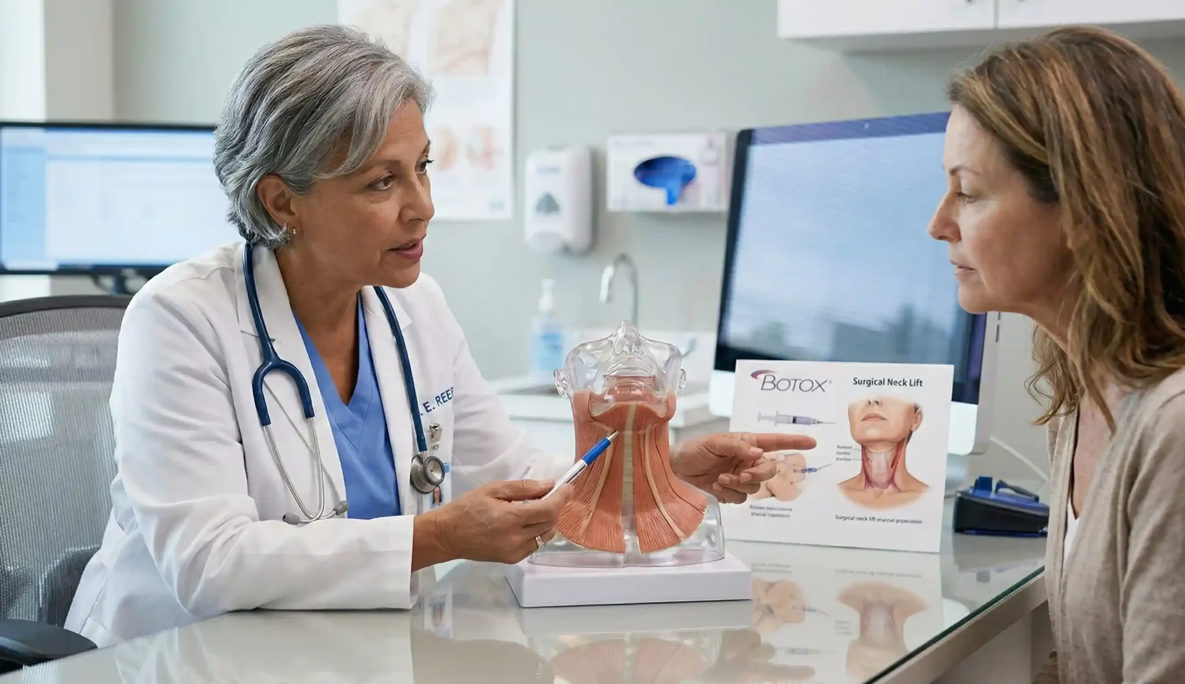 clinical comparison botox neck lift platysmal bands