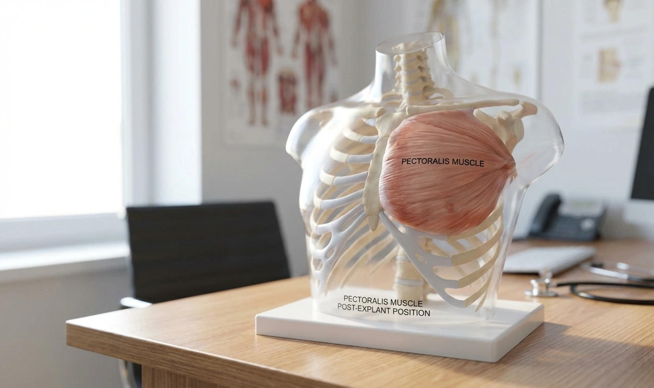 pectoral muscle recovery after explant surgery
