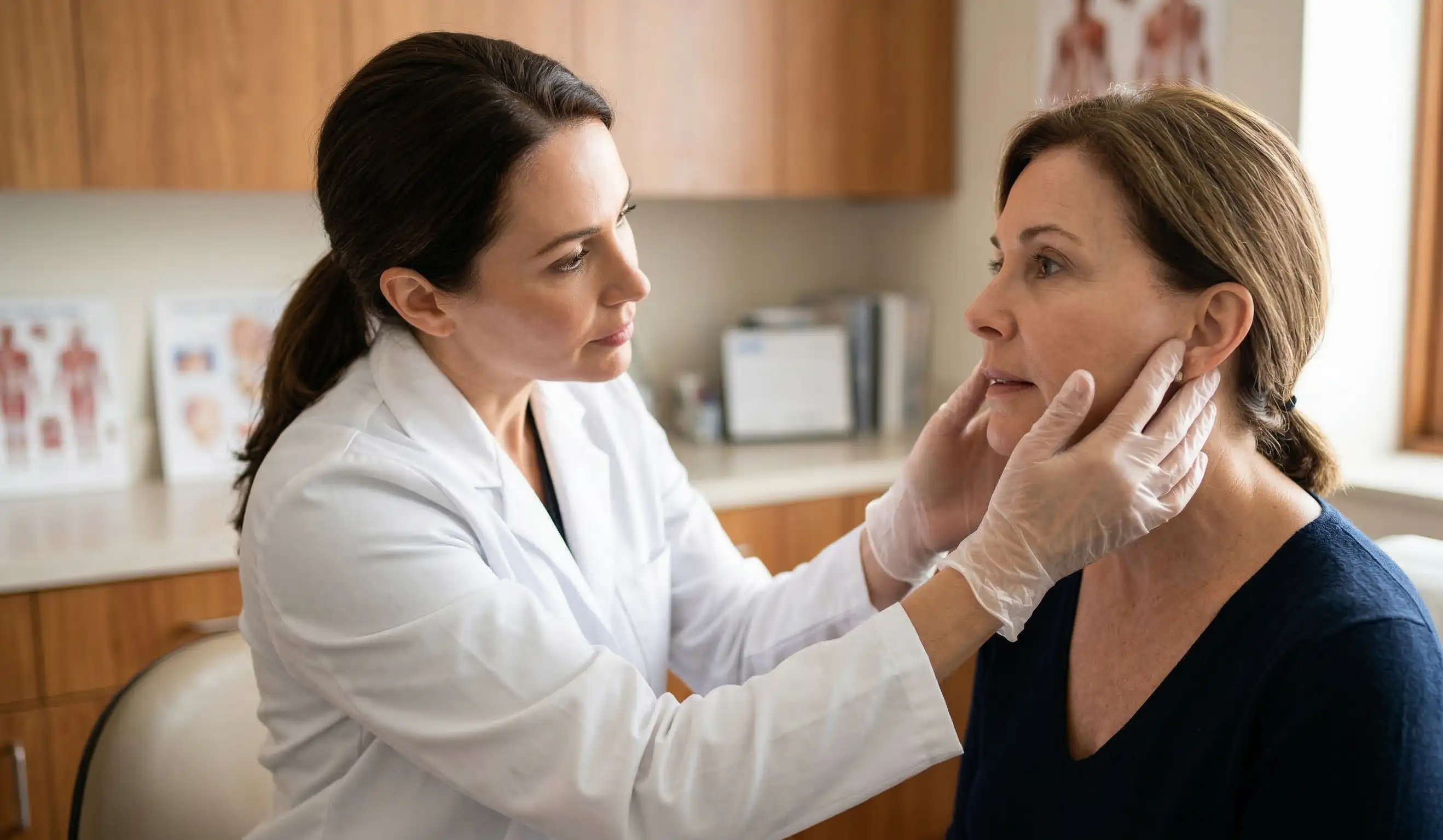 clinical facelift swelling doctor examination