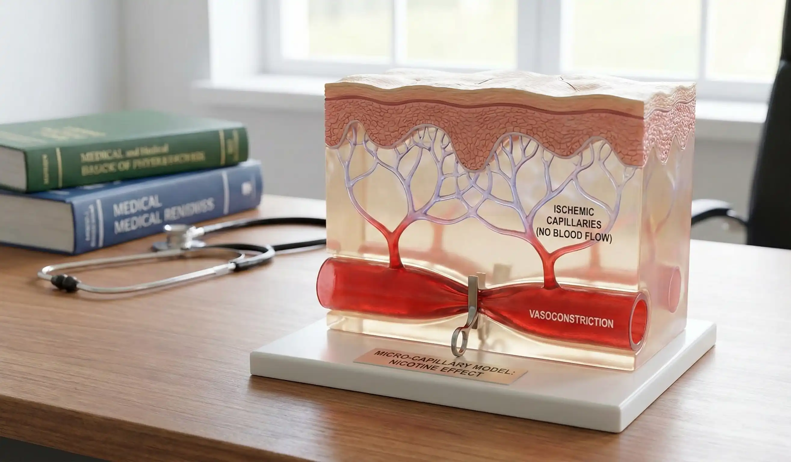 modello anatomico vasocostrizione micro-capillari effetto nicotina