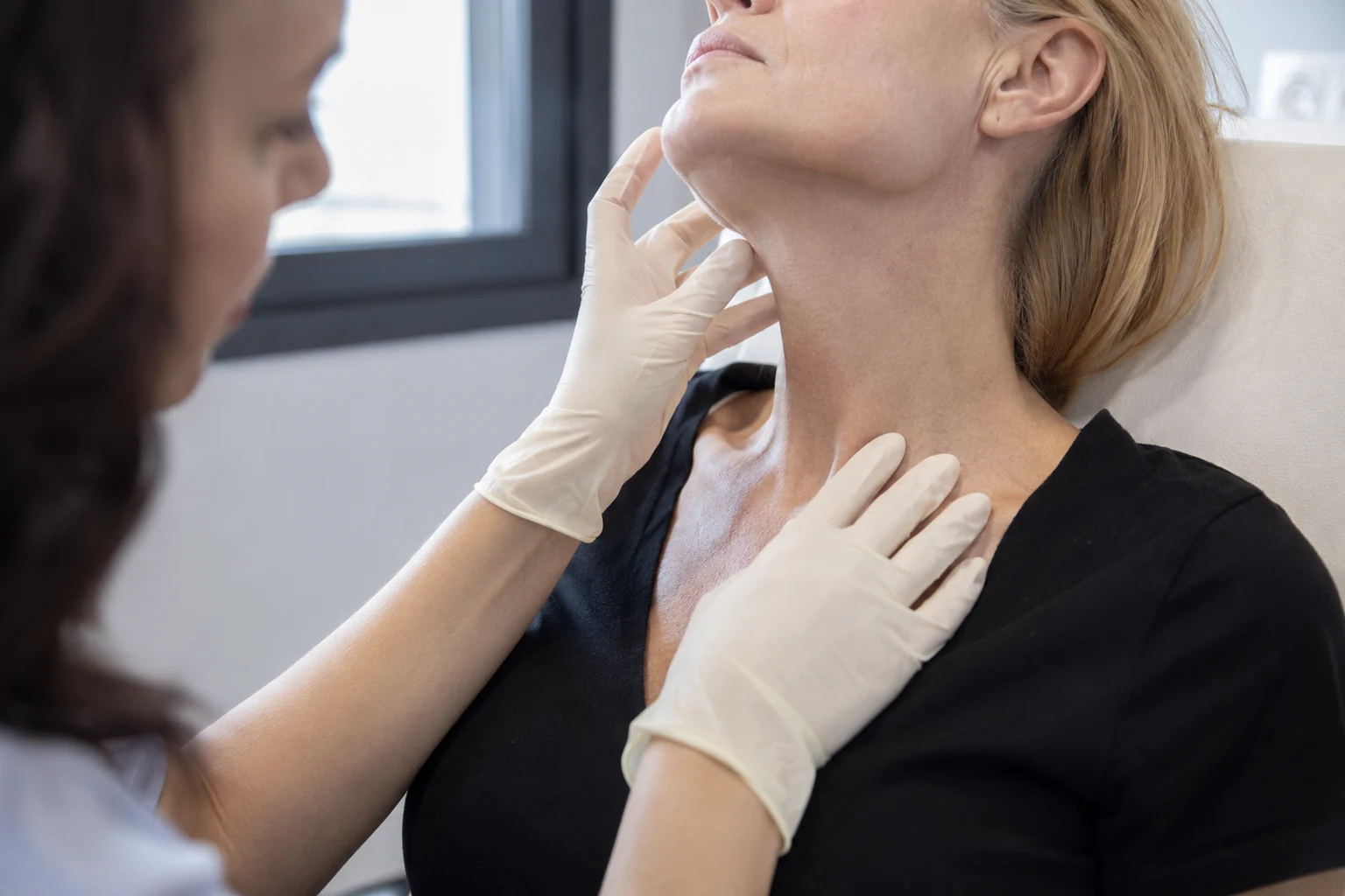 natural necklift neck examination close up