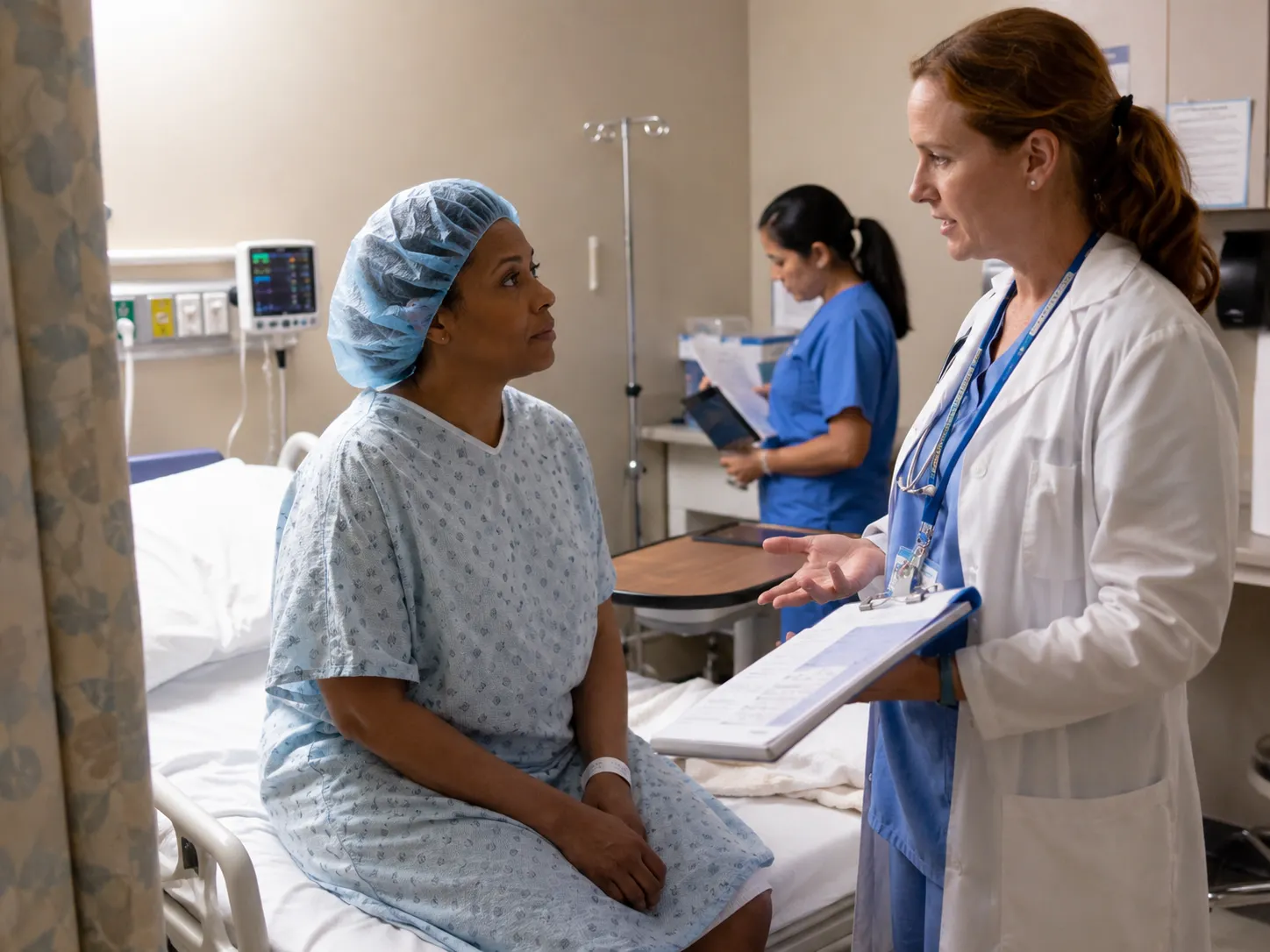 hysterectomy patient consultation hospital room
