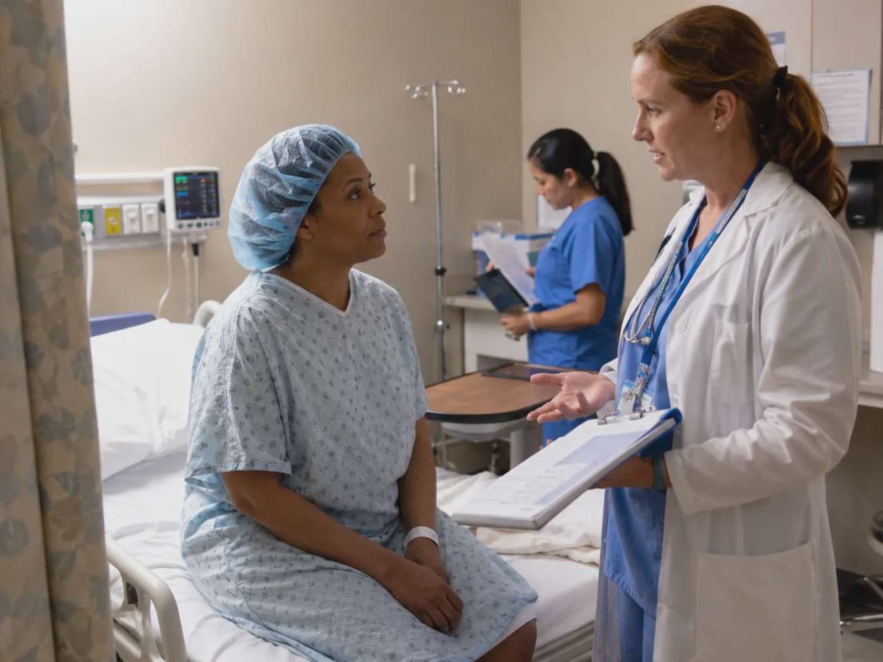 hysterectomy patient consultation hospital room