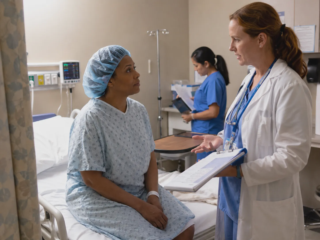 hysterectomy patient consultation hospital room