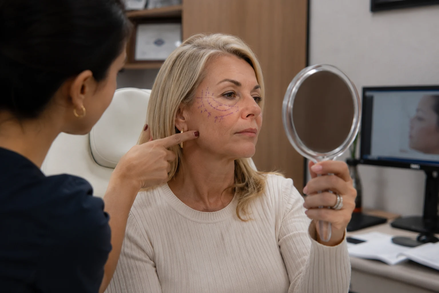 midface lift preparation