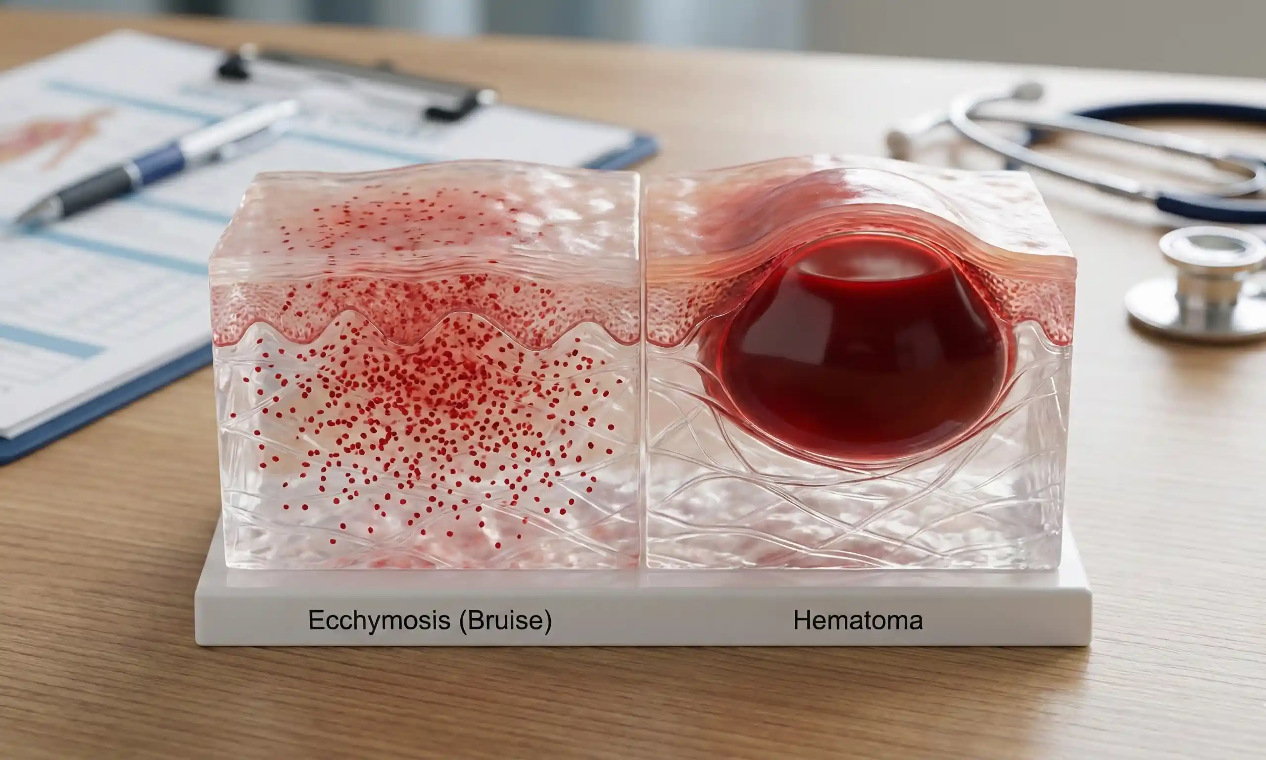 anatomical model bruise vs hematoma