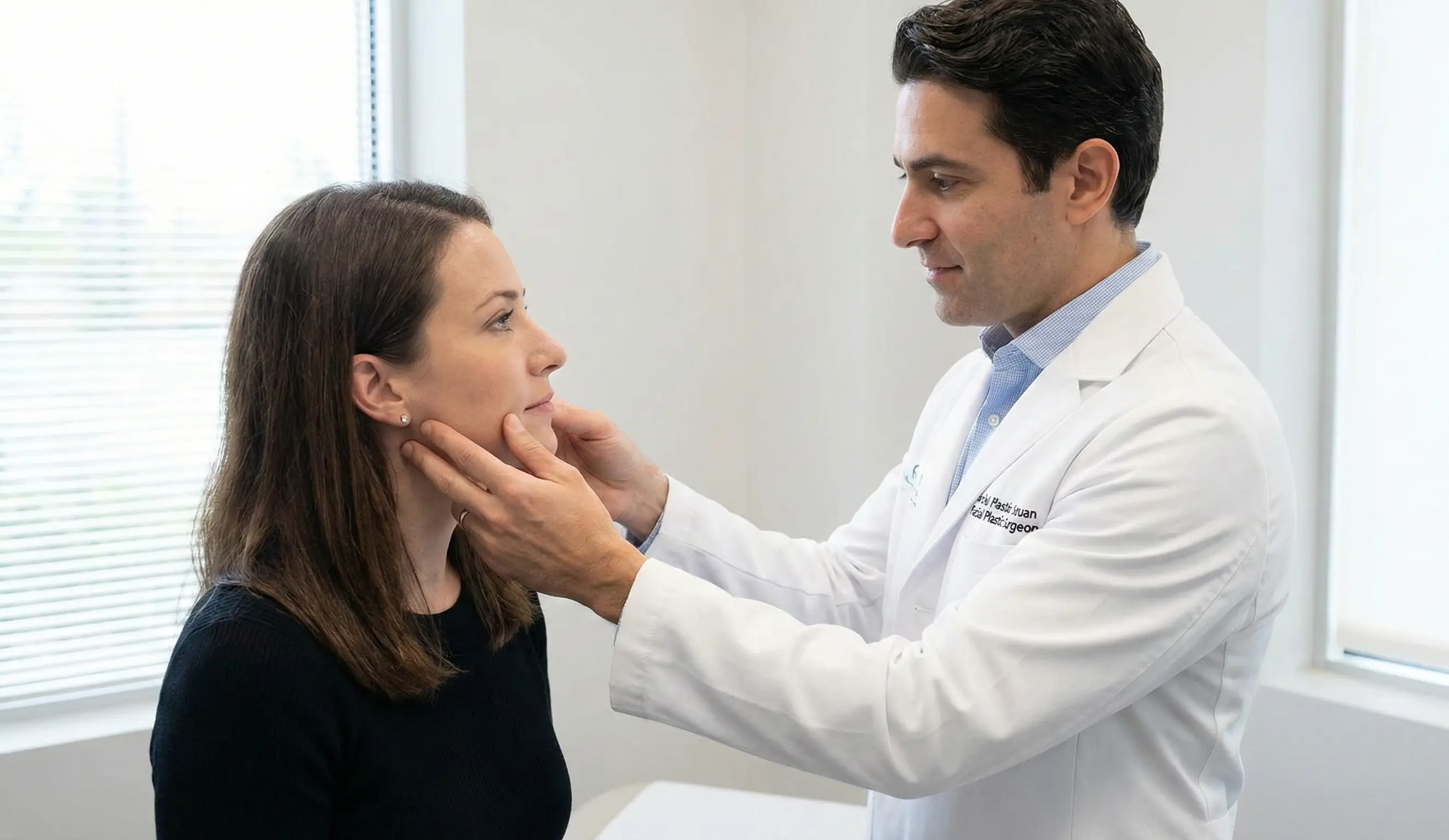 doctor examining patient facial movement