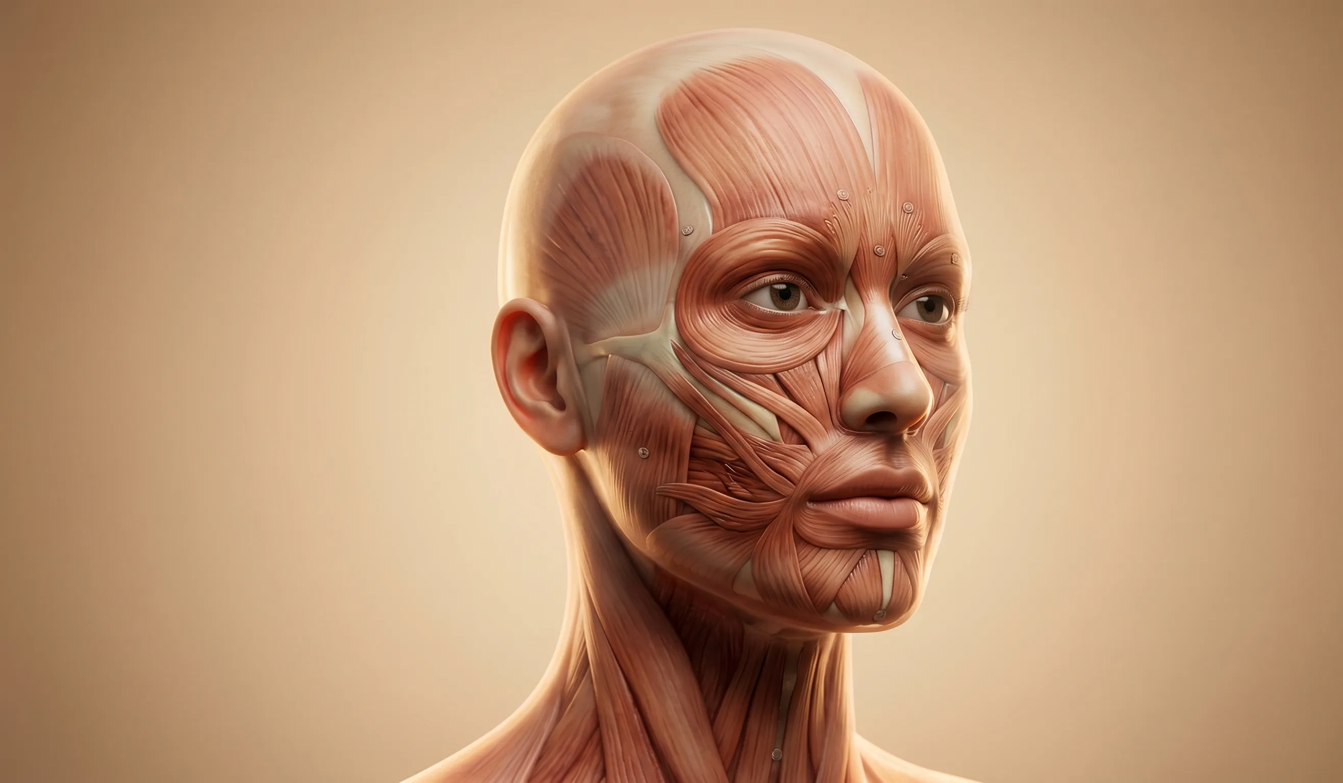 anatomical 3d model face muscle injection points