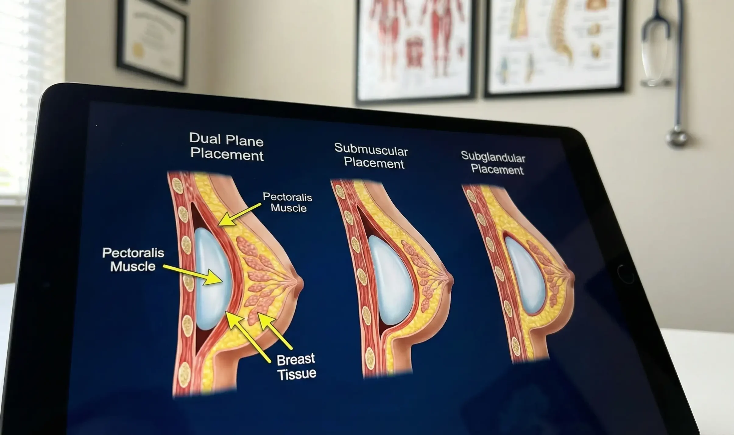 dual plane vs submuscular diagram