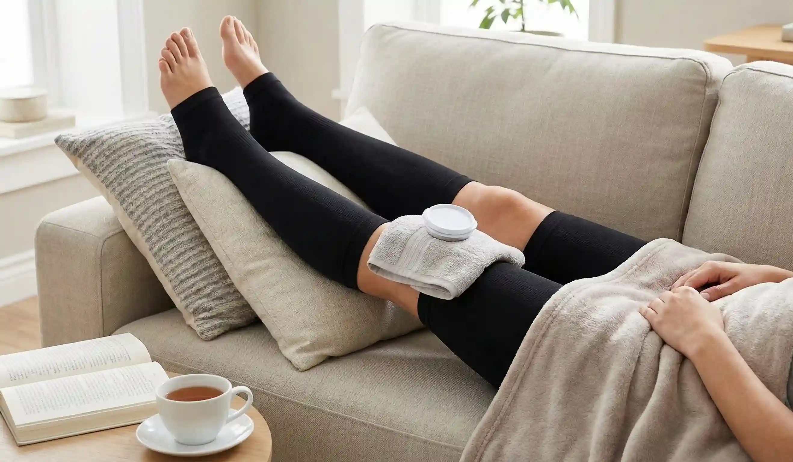 recuperare liposucție picior relaxare picioare ridicate ciorapi de compresie