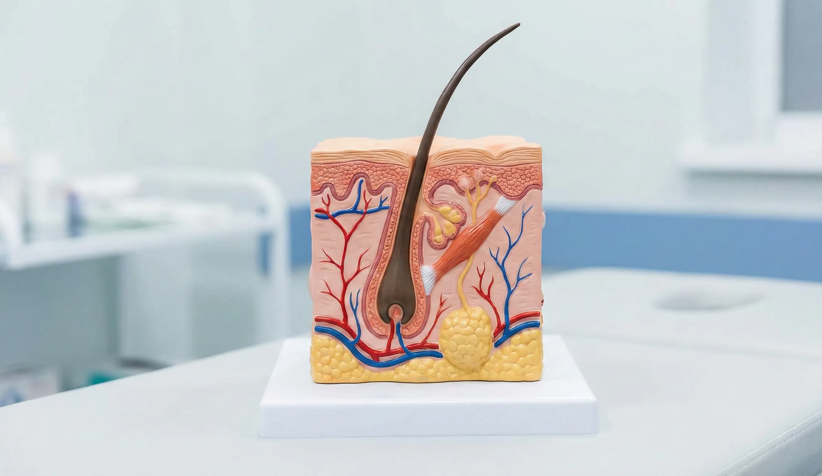 anatomical model hair follicle skin cross section