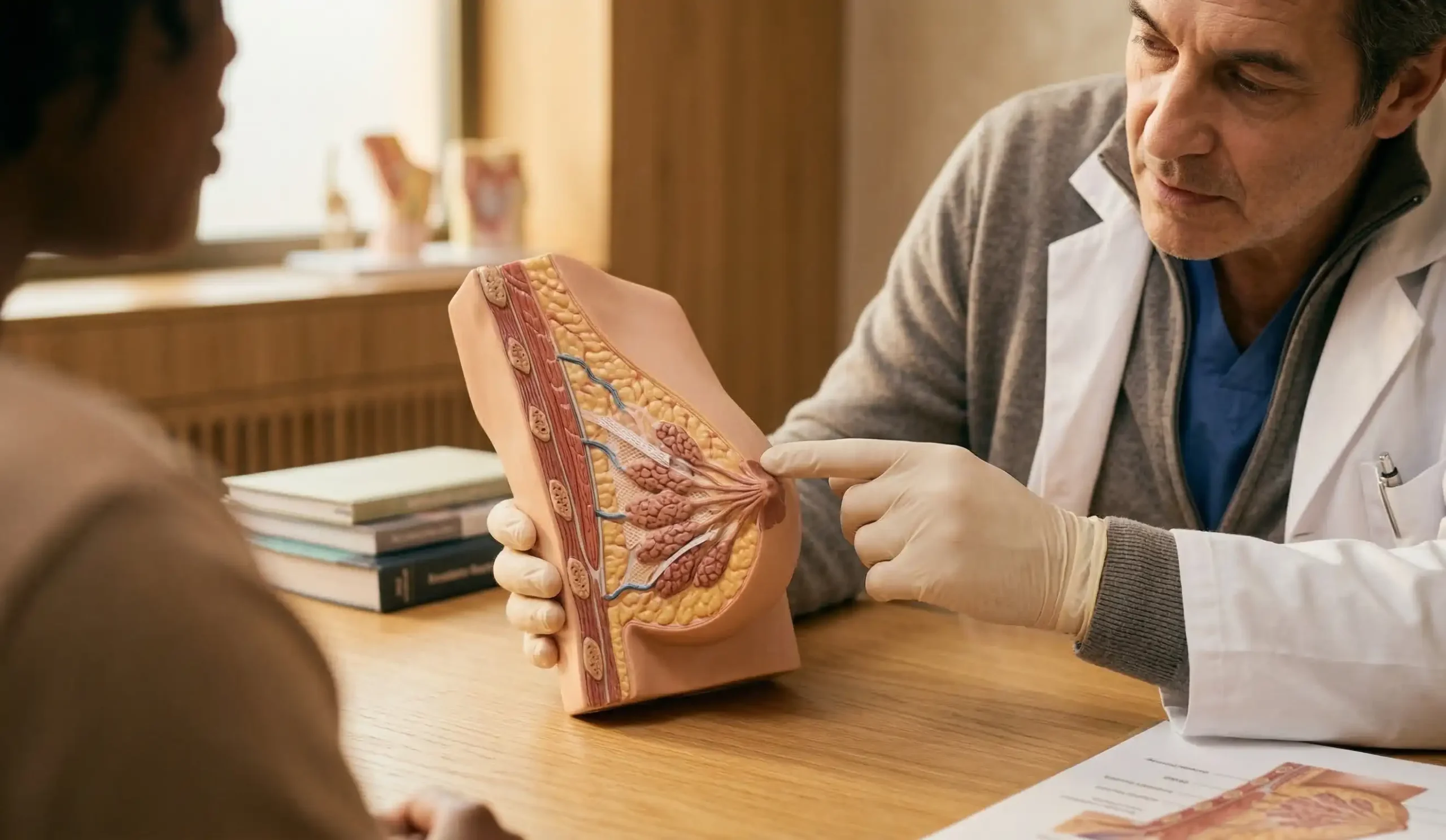 breast reduction doctor examination sagging