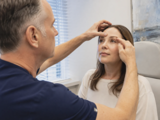 eyelid surgery consultation with doctor