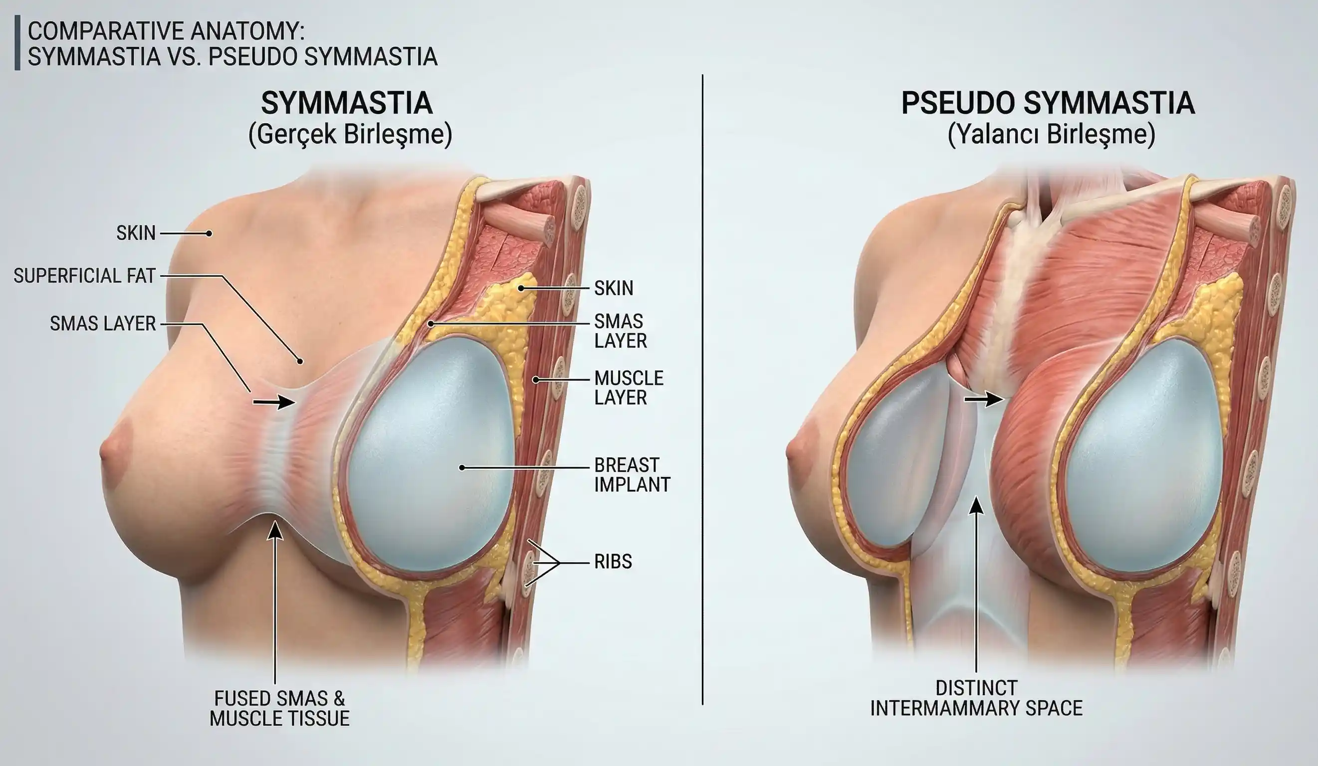 3d anatomical model symmastia pseudo comparison
