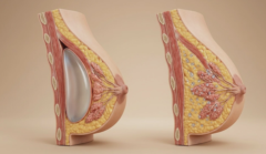 anatomical comparison breast implant and filler