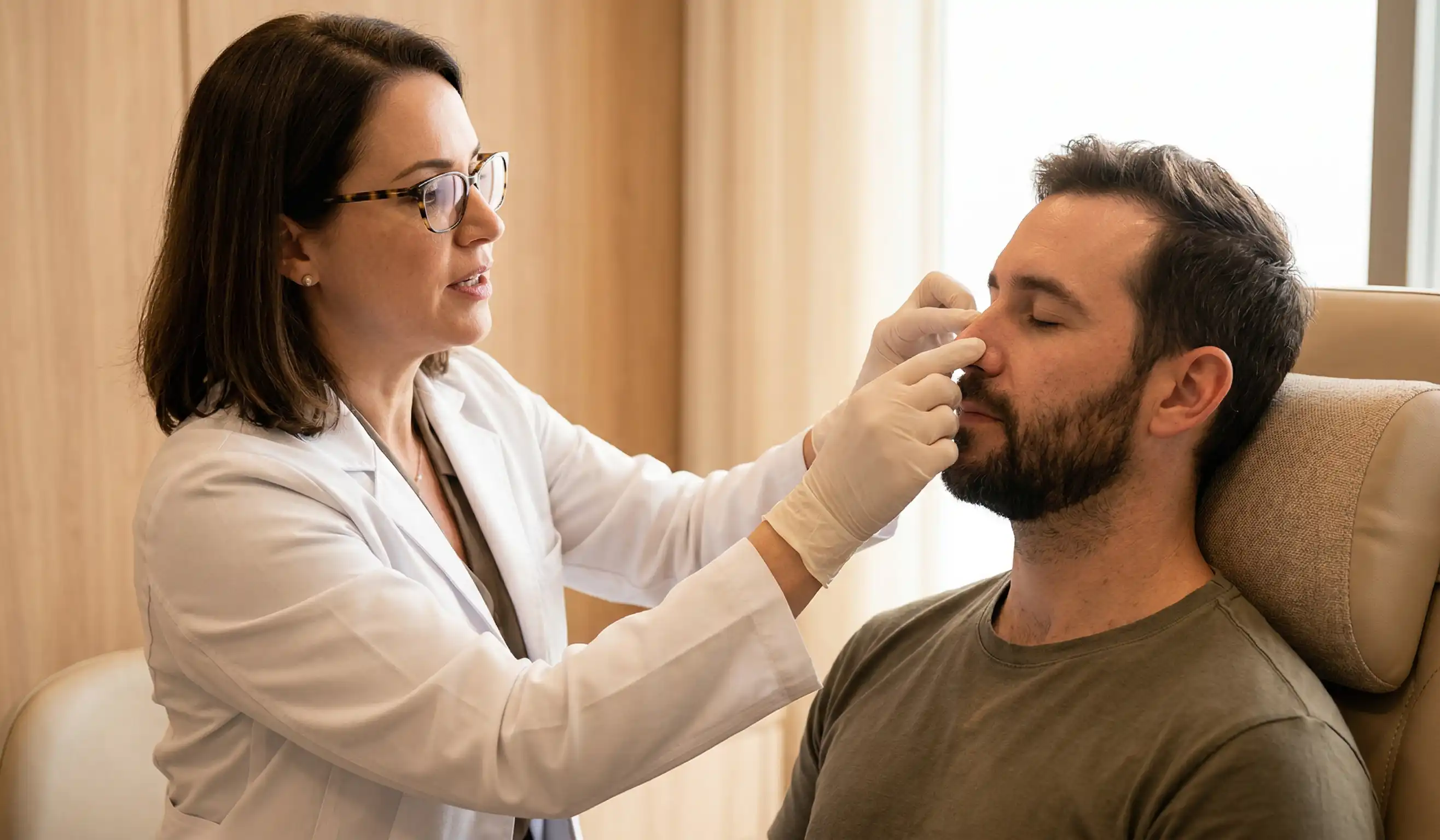 rhinoplasty clinic examination