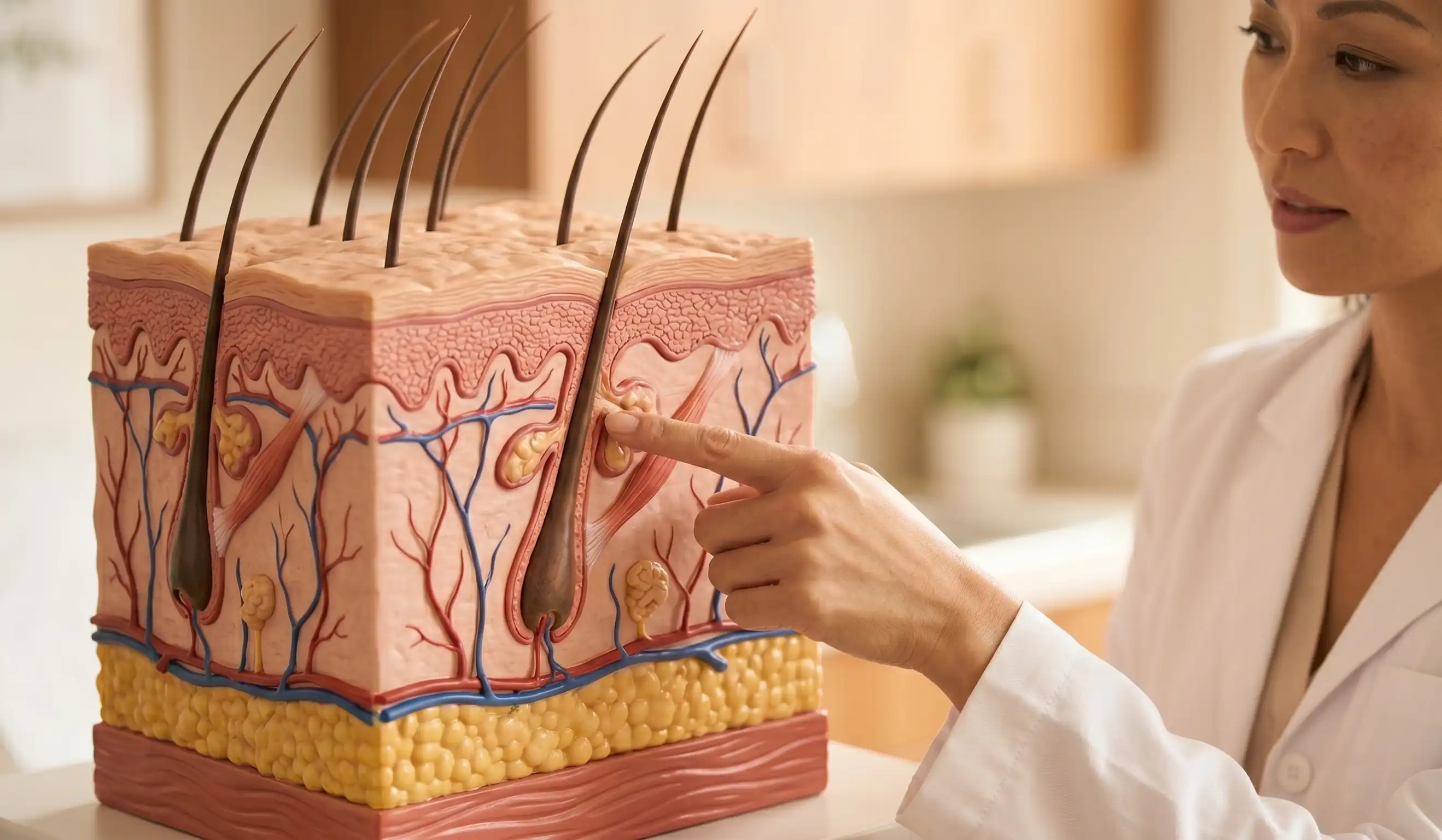 anatomical scalp model pointing micropigmentation