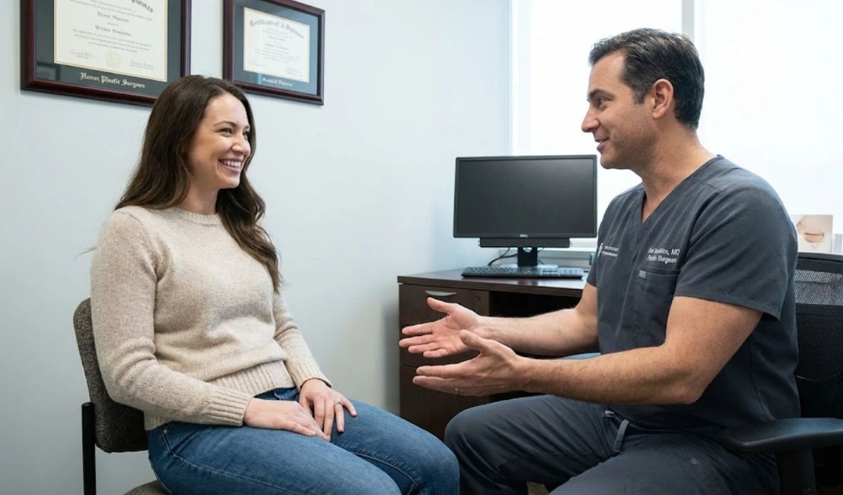 surgeon patient discussion drainless recovery relief