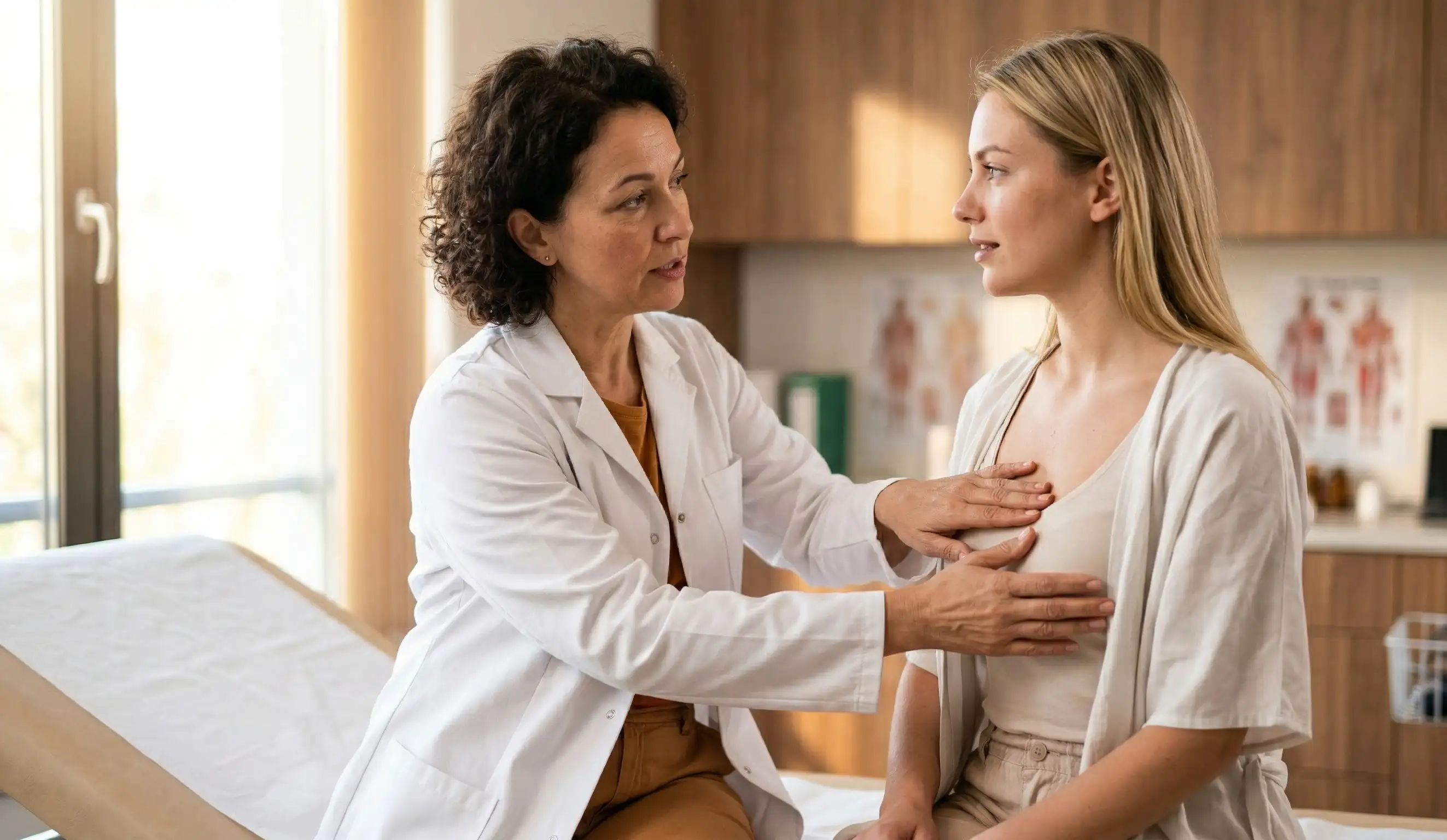 breast examination prone sleeping consultation