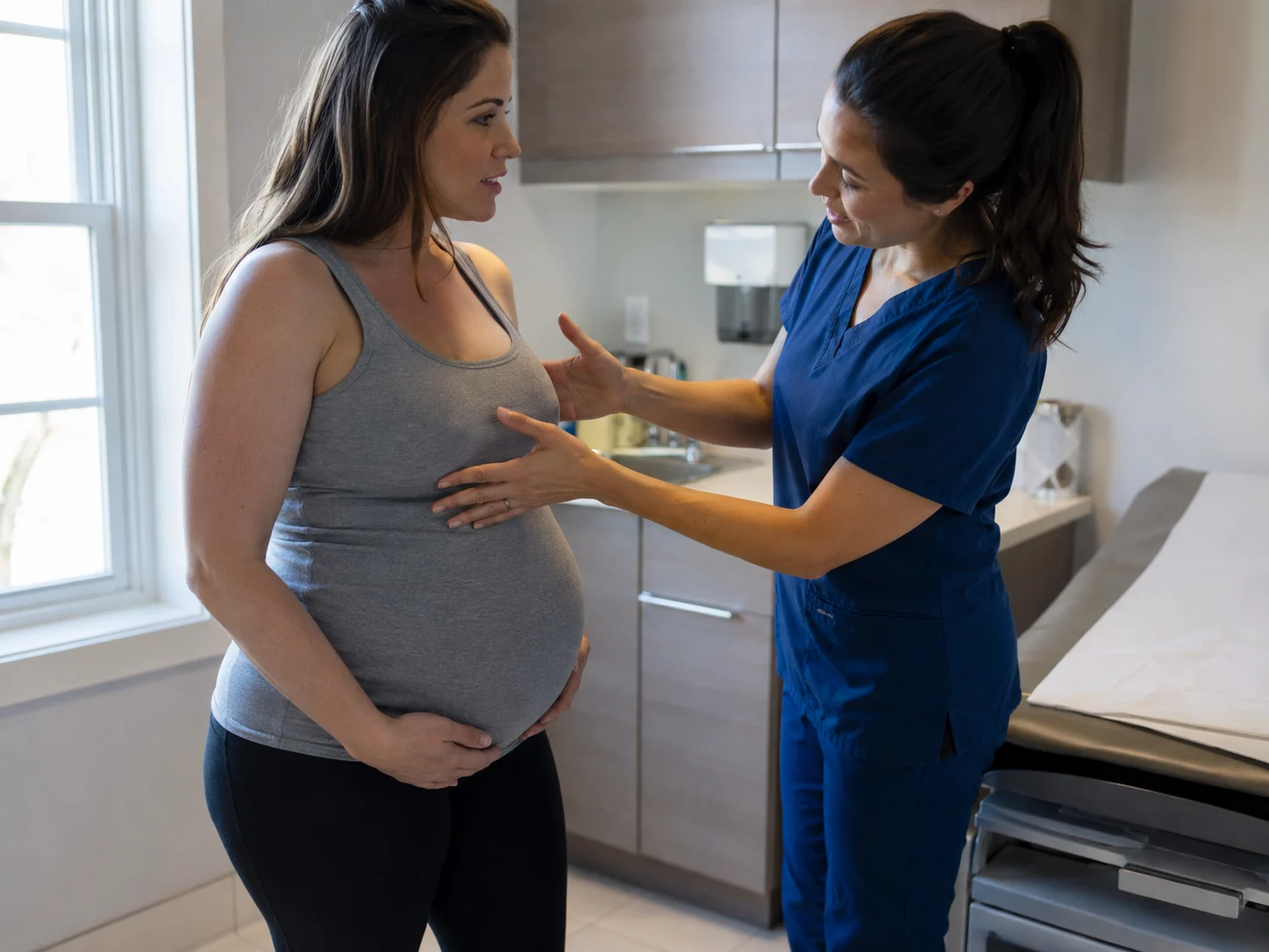 pregnant woman with breast implants